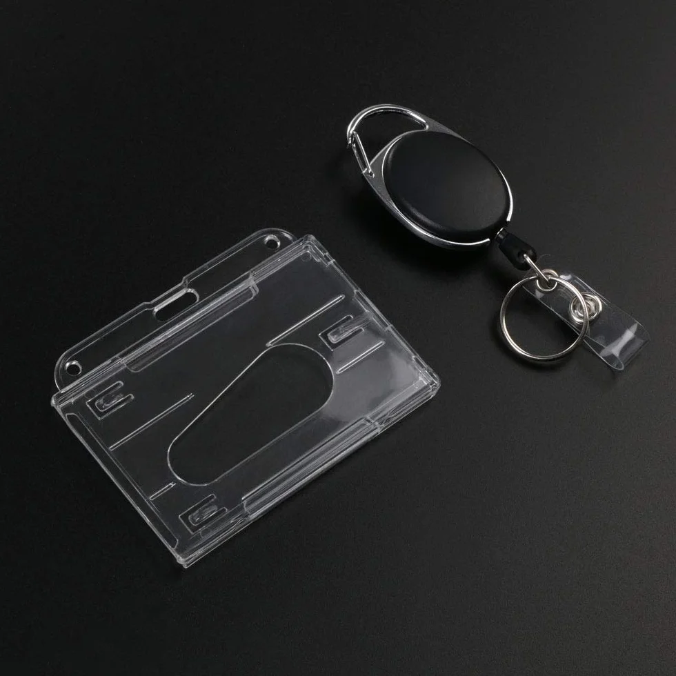 Vicloon Porta Badge Retrattile Bobina ID Portabiglietti con Portachiavi Estensibile Set da 3 pezzi per Ufficio