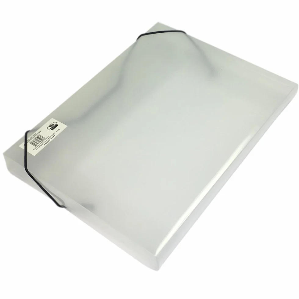 ARK - Cartelline portadocumenti in plastica trasparente, formato A4, con elastico, 335 x 245 x 30 mm, confezione da 10