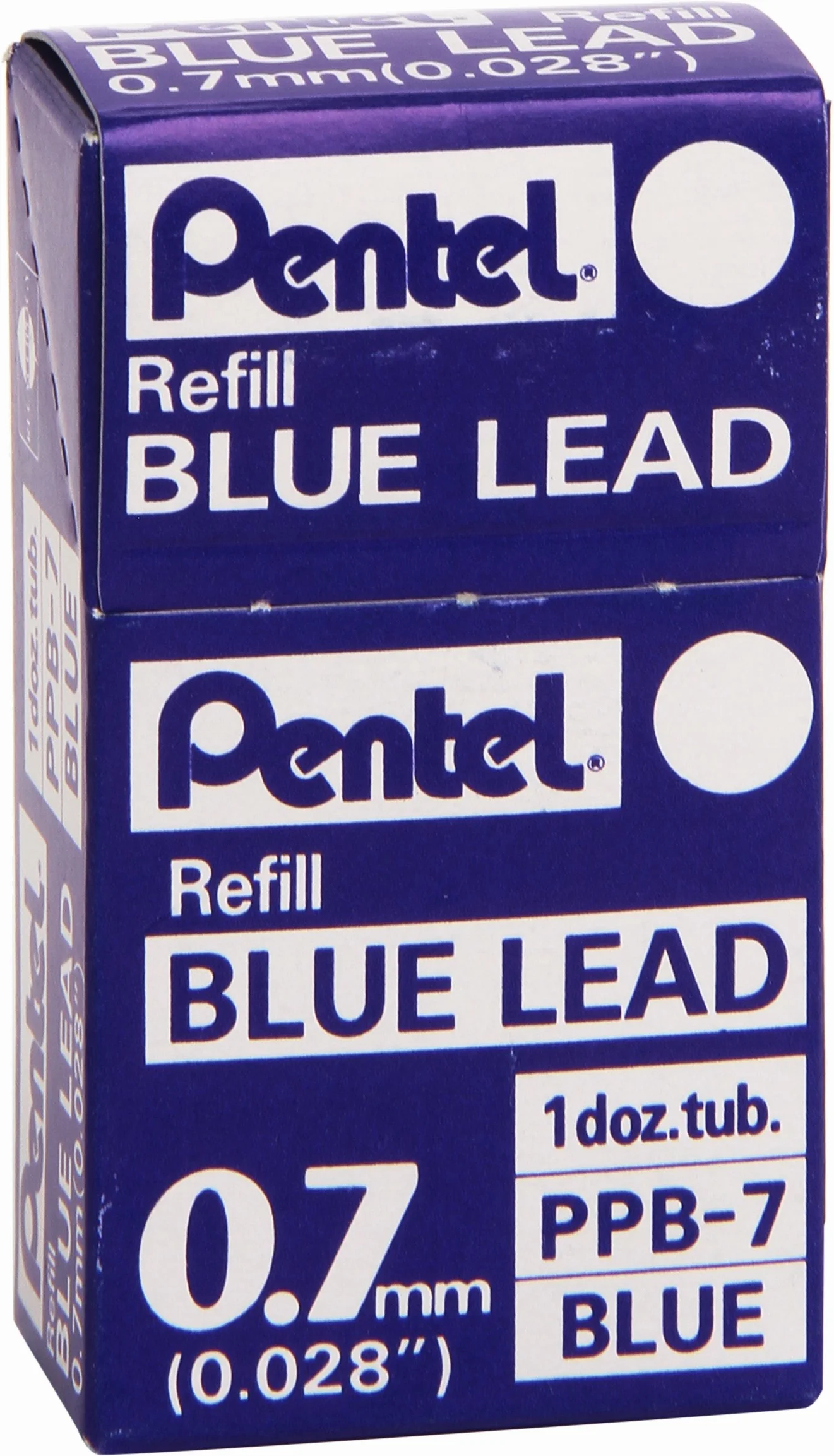 Pentel - Astuccio con 12 mine colorate per portamine, 0,7 mm, colore: Blu