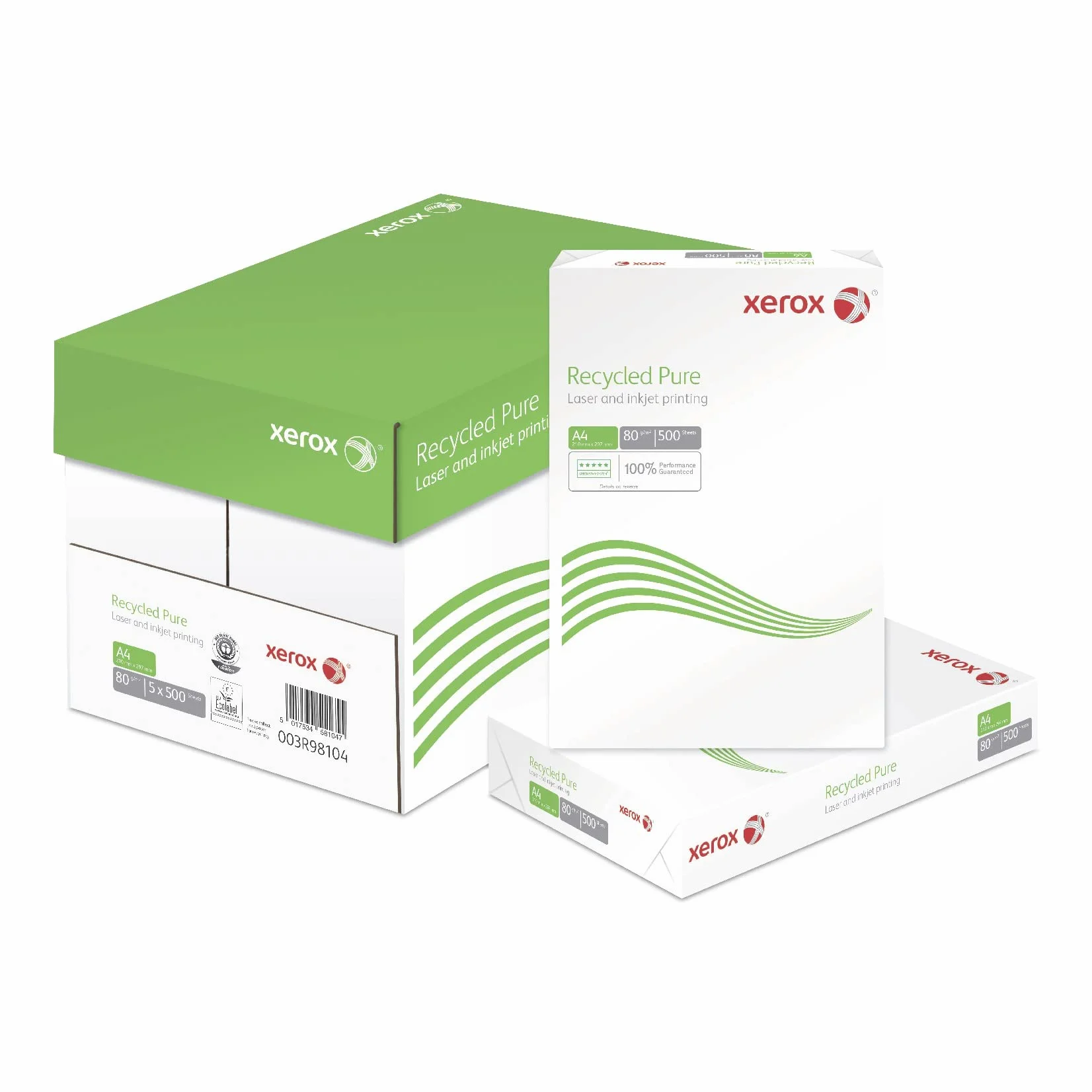 Xerox Recycled Pure - Carta riciclata bianca CIE 110, 80 g/m², A4, 5 x 500 fogli