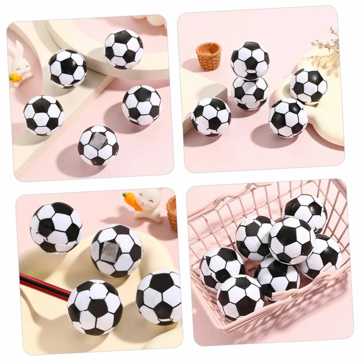 SHINEOFI 4 Set Regali Di Cancelleria Per Studenti Temperamatite Creativo A Forma Di Calcio Temperamatite A Sfera Con Foro Singolo 20 Pezzi Da Ufficio Mini Matita 20 Pezzi * 4