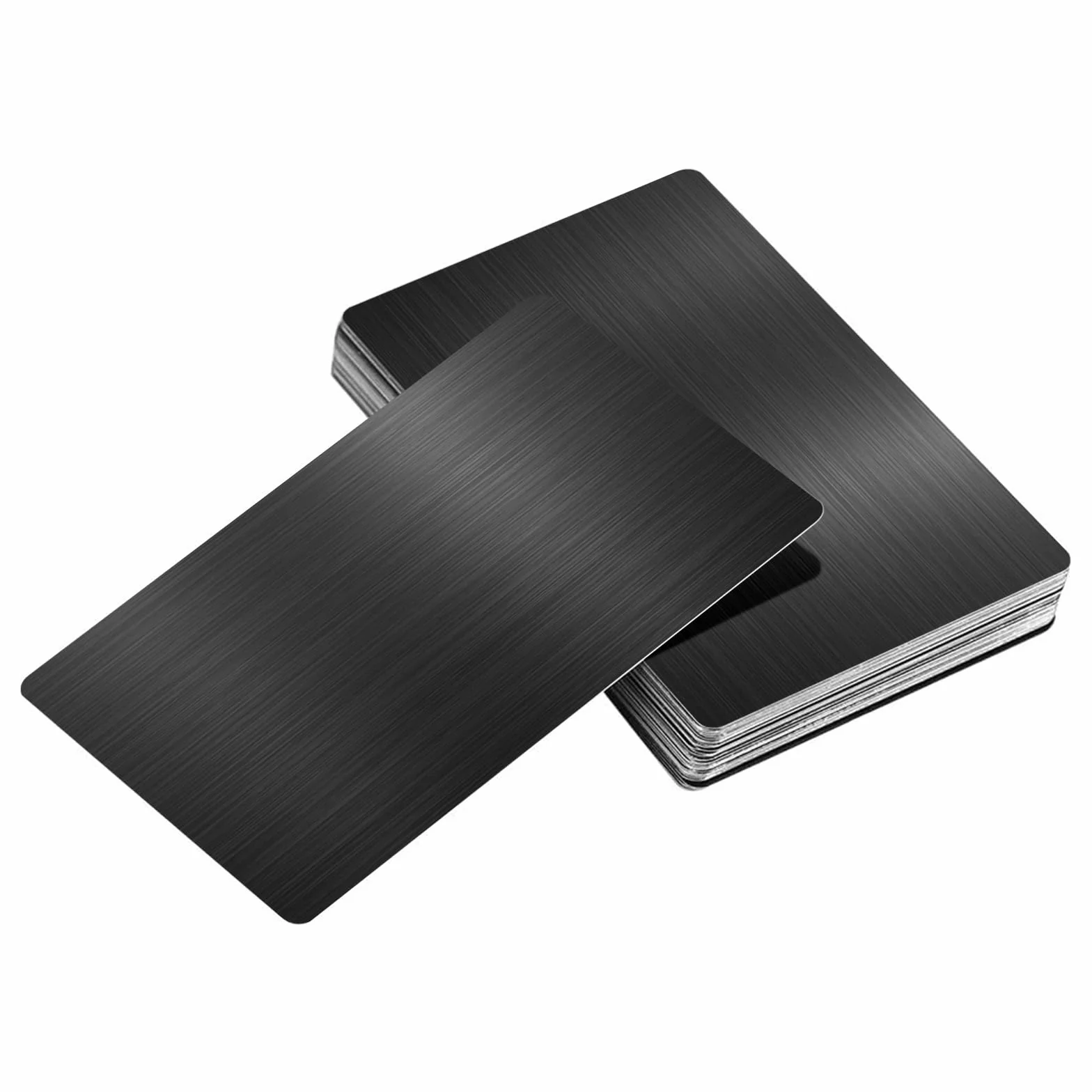 Biglietti da Visita in Metallo 10 Pezzi Alluminio Nero Spazzolato Spessore 0,45 mm