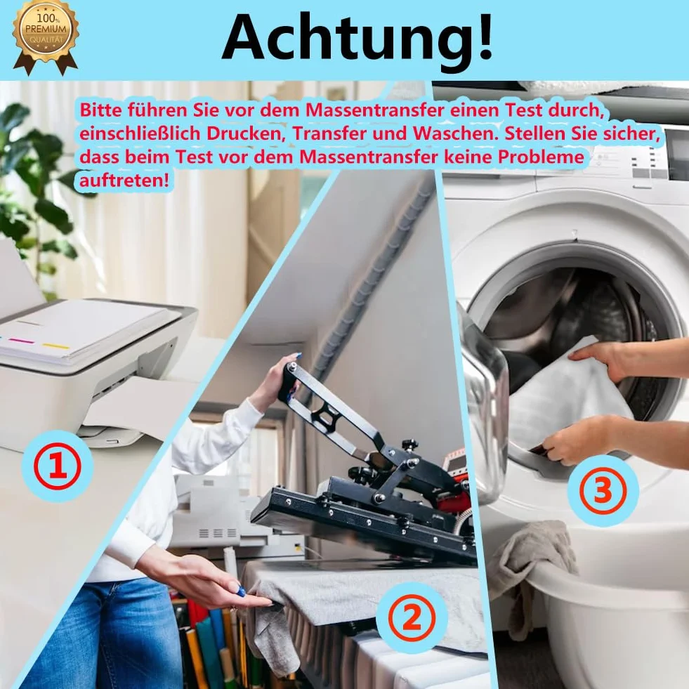 TransOurDream VERA pellicola di trasferimento a getto d'inchiostro/laser DIN A3 10 fogli + 1 carta in silicone per magliette tessuti leggeri