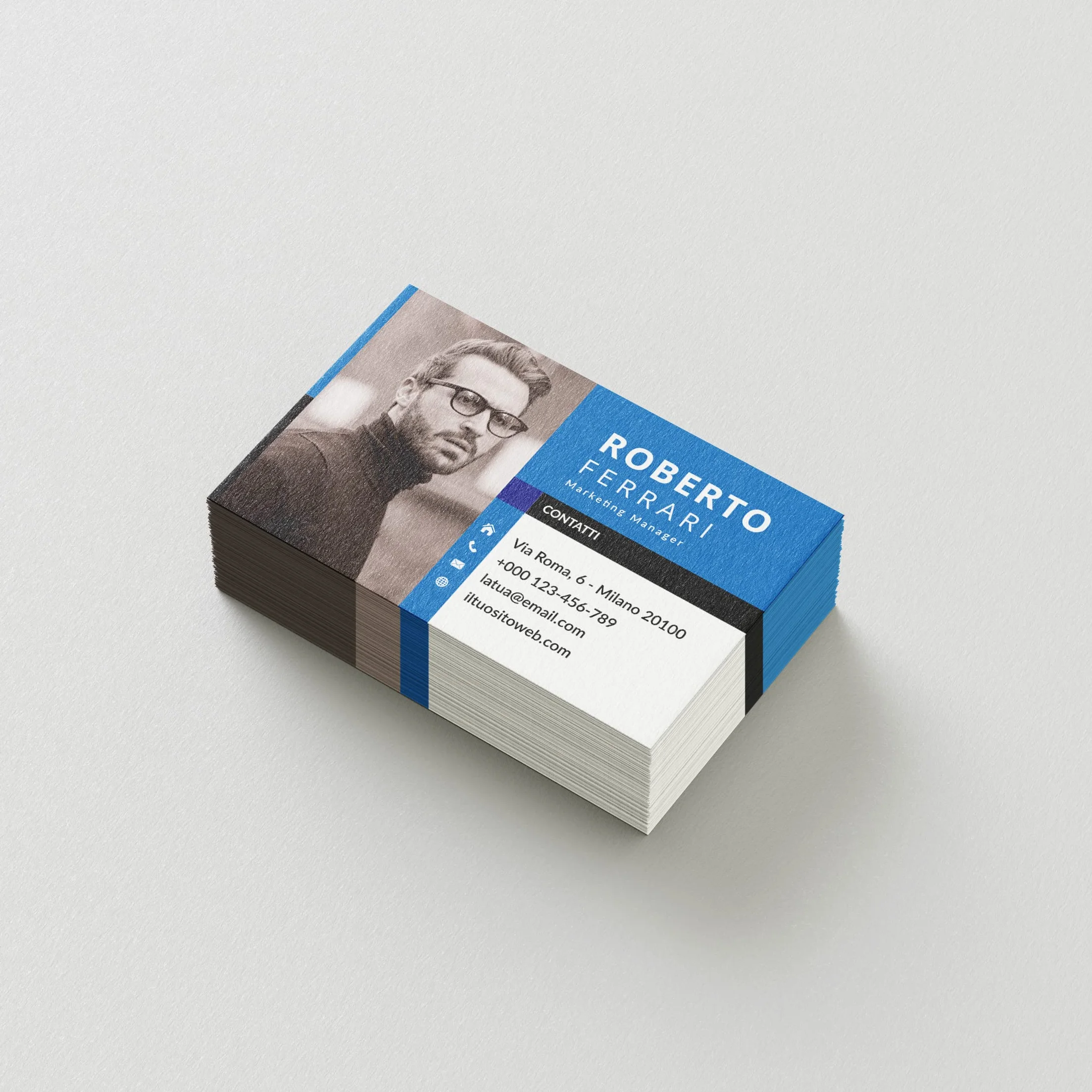 Biglietti da visita personalizzati 5,5 x 8,5 cm su cartoncino 350 gr 4 colori
