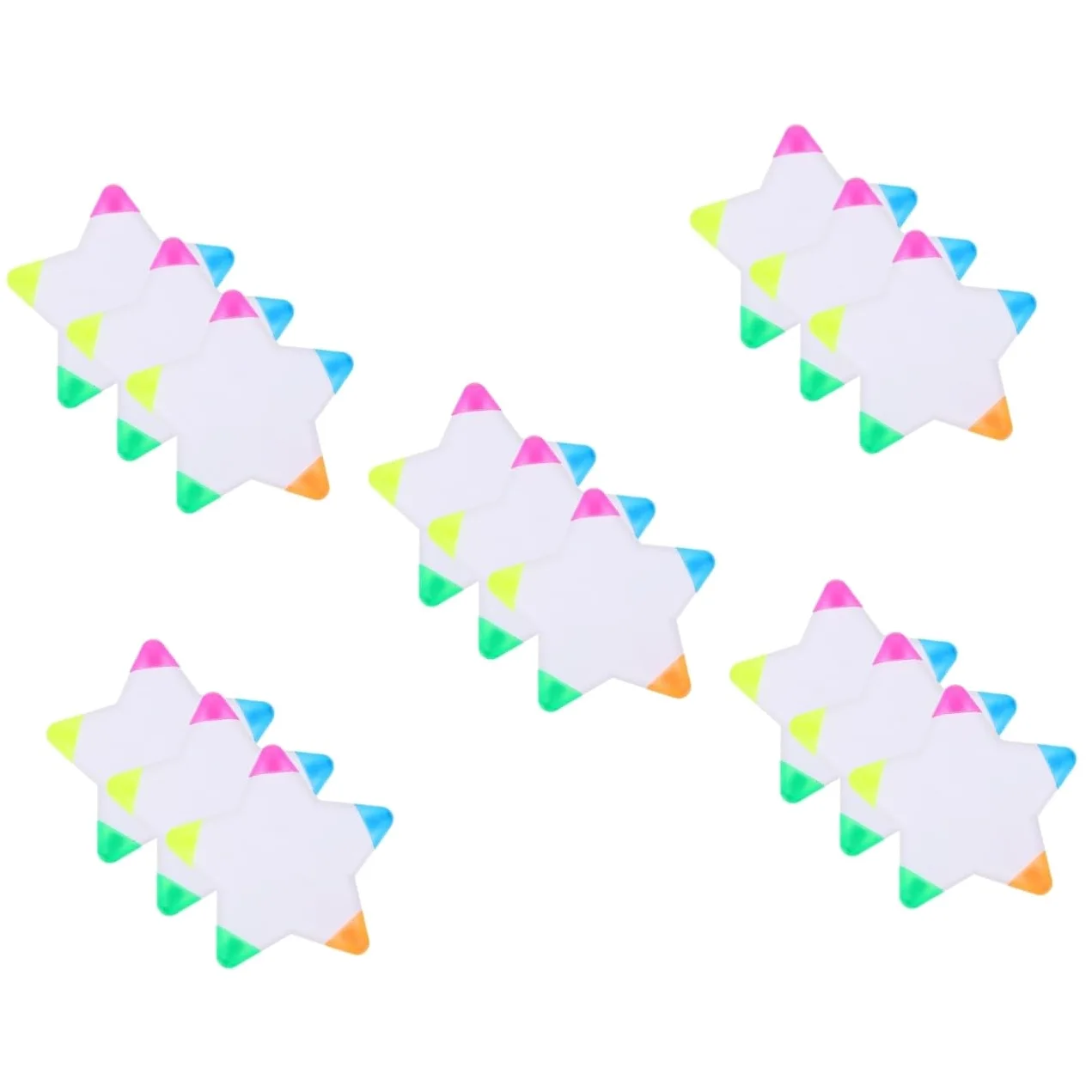 15 Pezzi Penne Evidenziatrici Fluorescenti Multicolori a Forma di Stella Portatili Piccole per Studenti Segnapunti per Libri e Disegno Colorate per Adulti