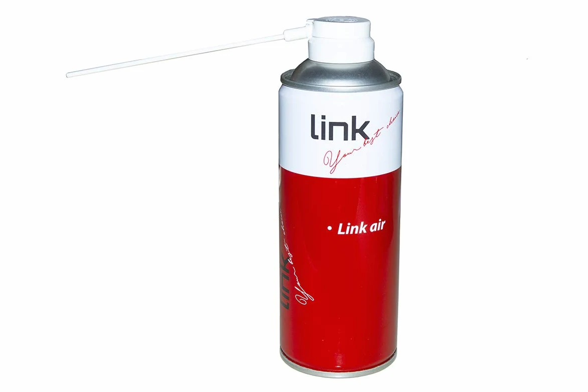 LINK Confezione Da 12 Bombolette Aria Compressa Da 400Ml. Con Cannuccia & Sp30 Bomboletta Air. Spray Aria Compressa Per La Pulizia Di Tastiere, Computer Ed Accessori