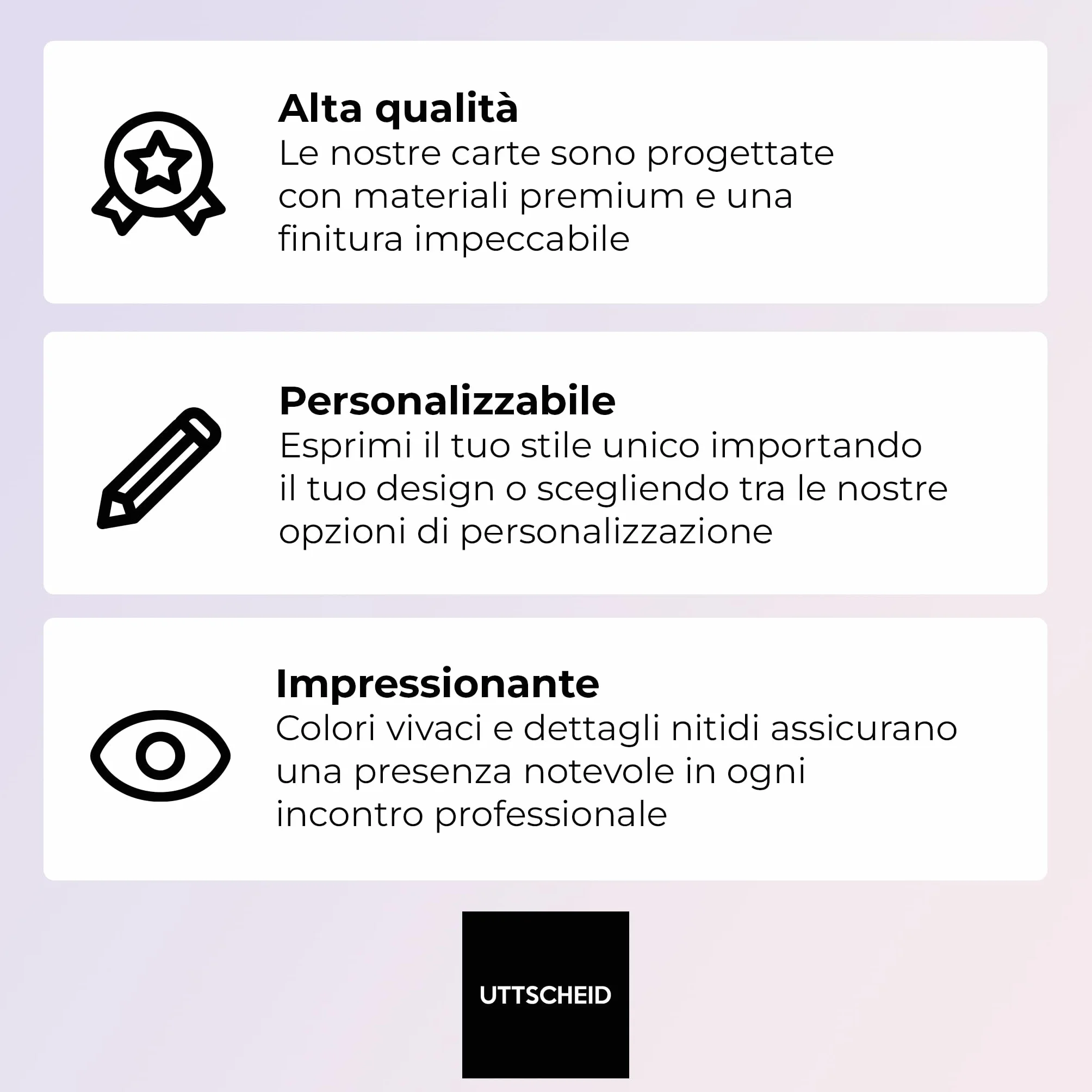 UTTSCHEID Biglietti da Visita Personalizzati Professionali 5000 pezzi Premium