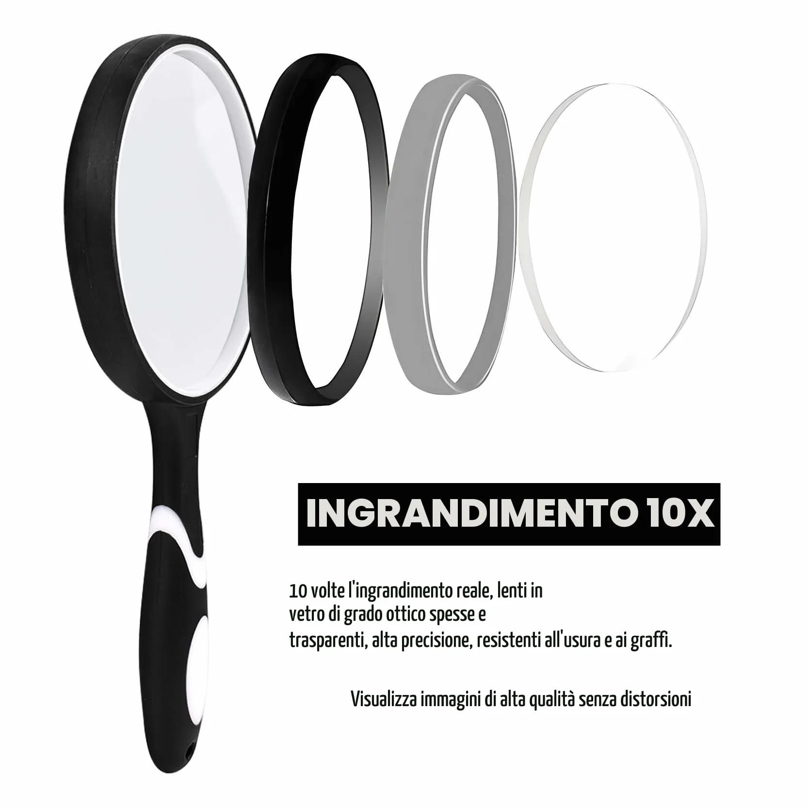 Lente d'ingrandimento x10 per lettura flessibile alta qualità