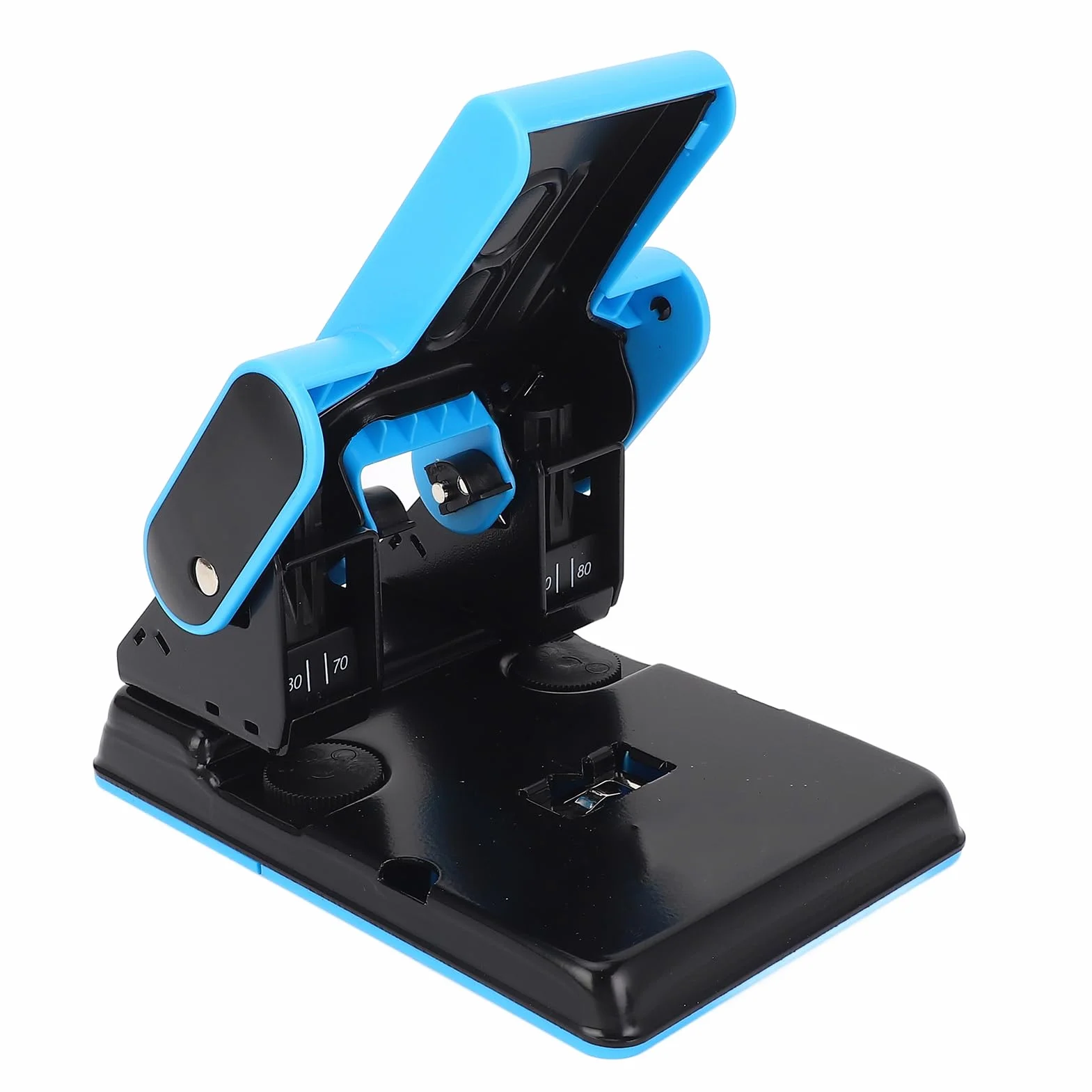 2 perforatori di carta forata, perforatore di carta 70 lamiere 2 timbri forati, doppio foro punch 70 fogli A4 capacità carta 70 mm 80 mm distanza 2 carta forata per la scuola d'ufficio