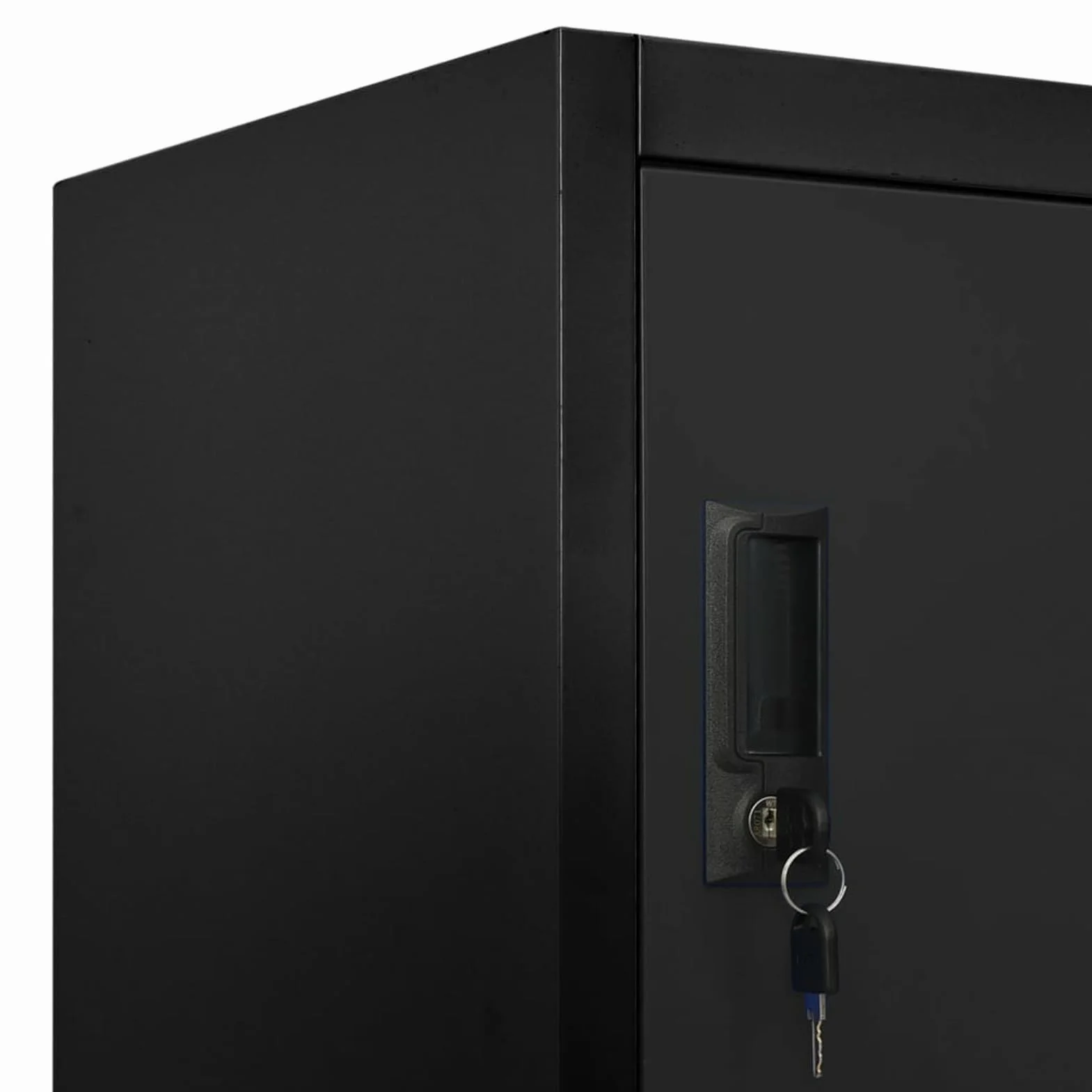 Gecheer Armadietto con Serratura Nero 90x40x180 cm in Acciaio