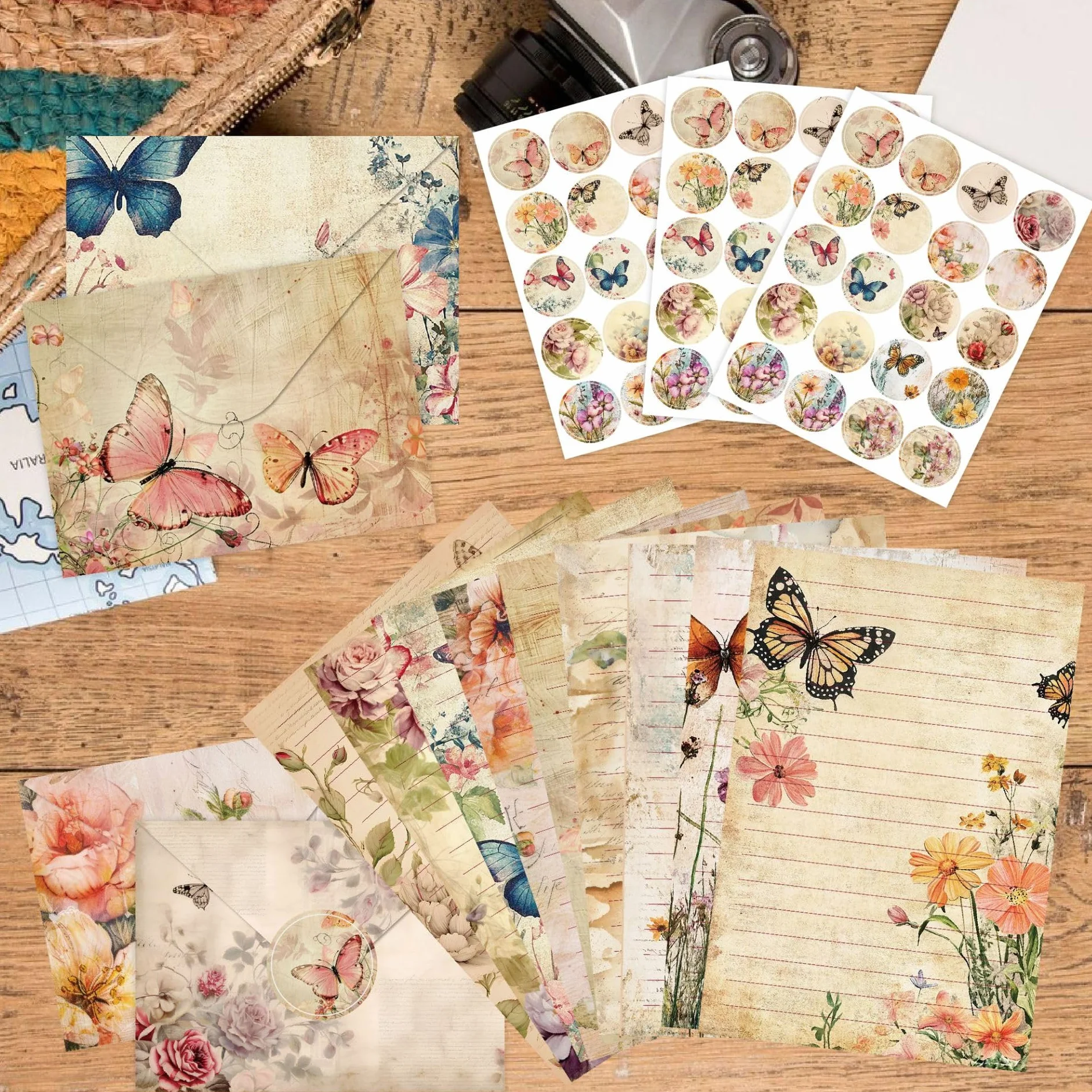 Set di cancelleria 160 pezzi con buste A5 50 fogli 10 modelli per inviti lettere biglietti ringraziamento congratulazioni
