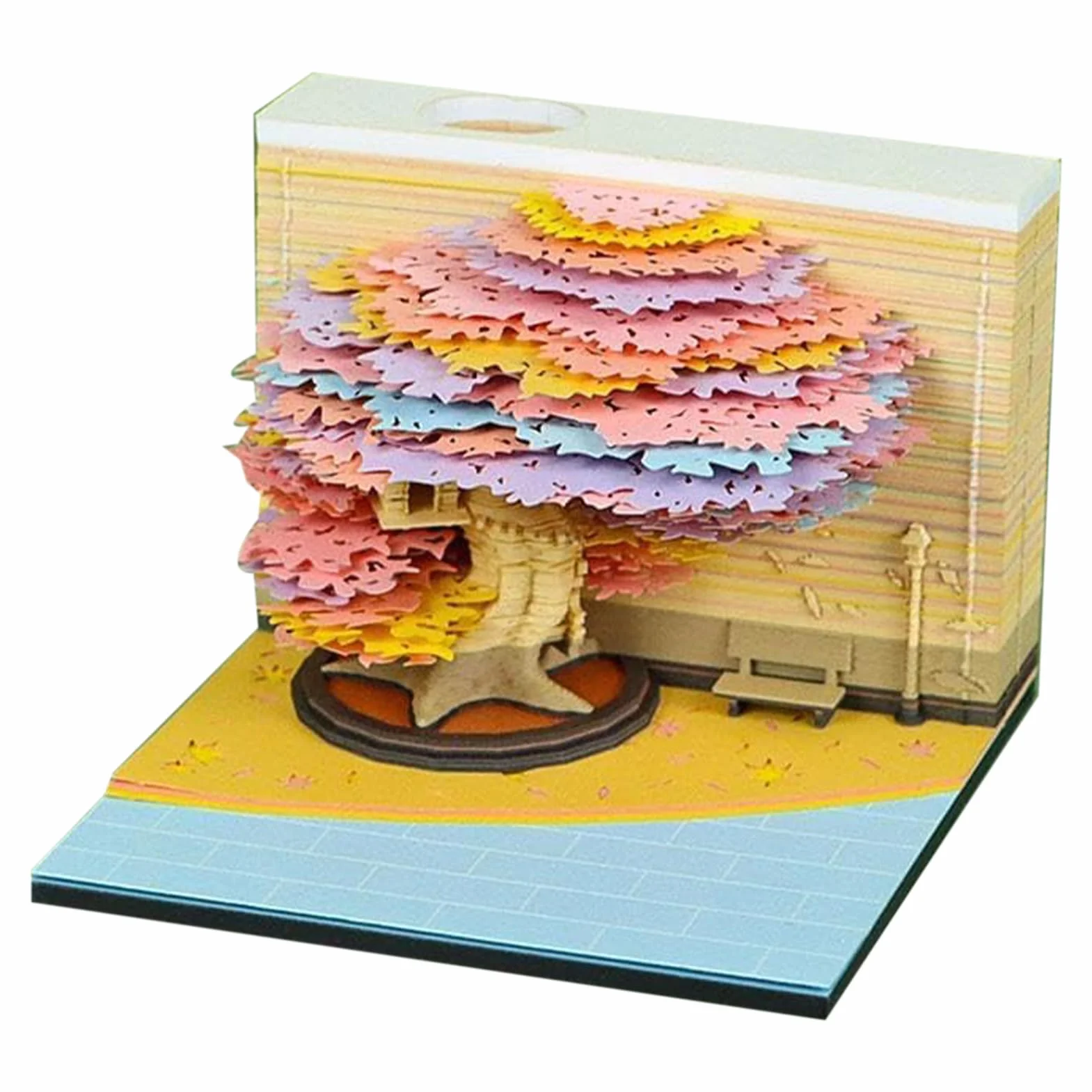 Calendario da parete usa e getta, calendario 2026, albero 'arte con foglie | staccabili, scultura di carta, arte e artigianato, decorazione per la casa, camera da , ufficio, università, Natale