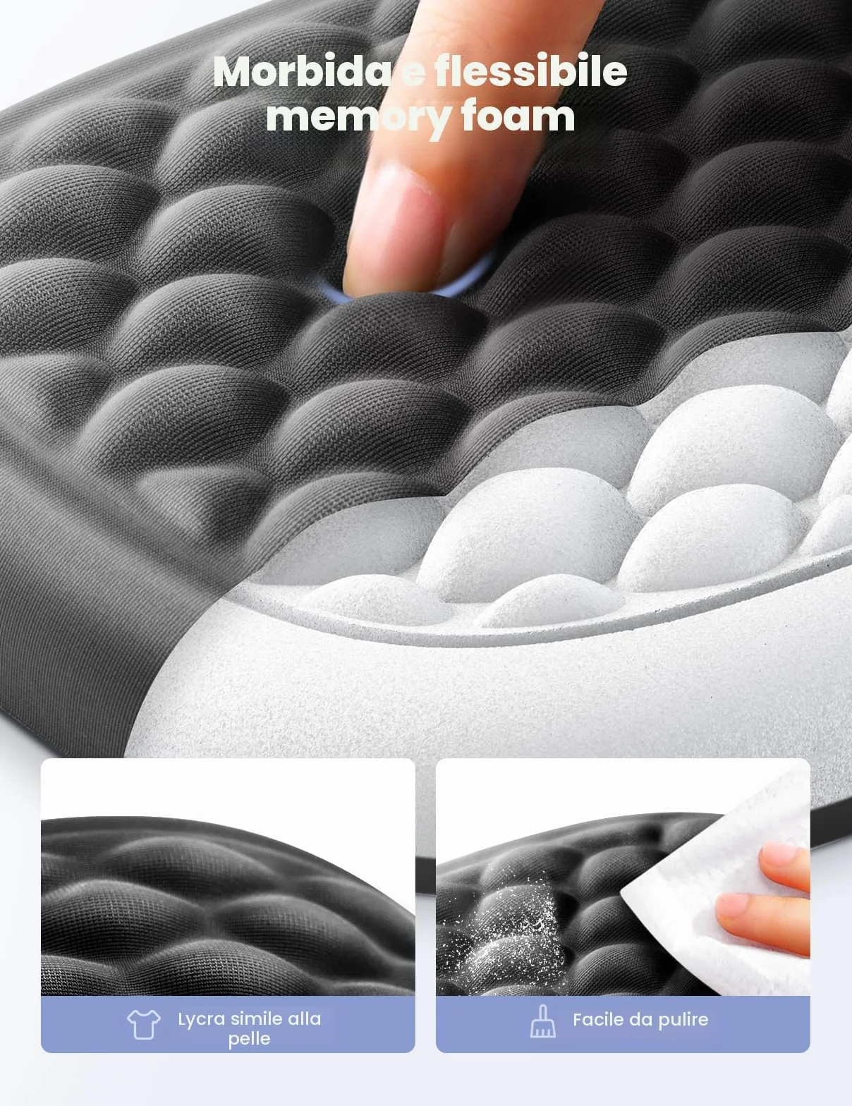Vaydeer Poggiapolsi ergonomico 2 cuscinetti imbottiti per braccioli supporto per polso computer scrivania