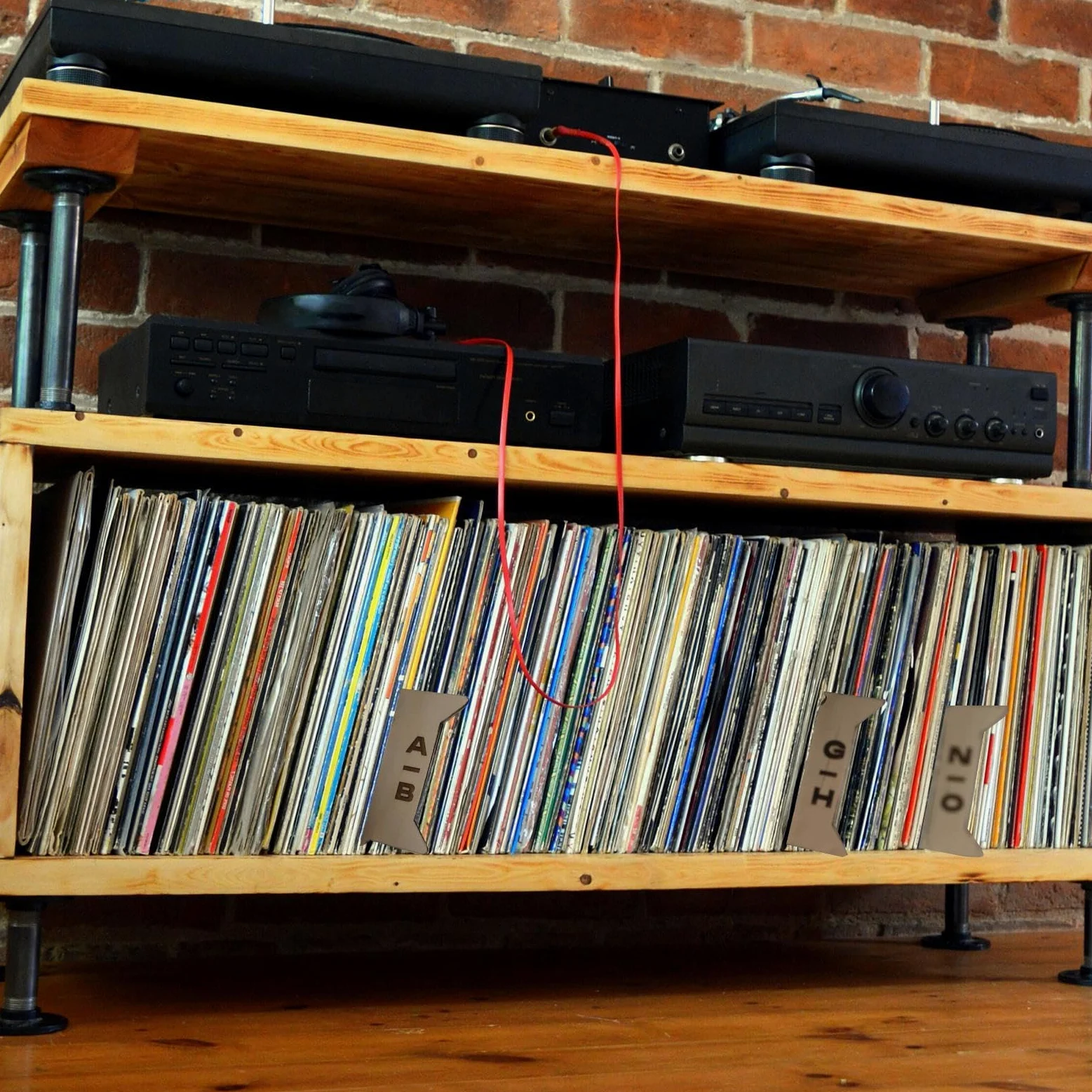 Divisori per registri, divisori per registri, divisori per registri, organizzatori di archiviazione in legno su un lato, supporto alfabetico per registri dalla A alla Z