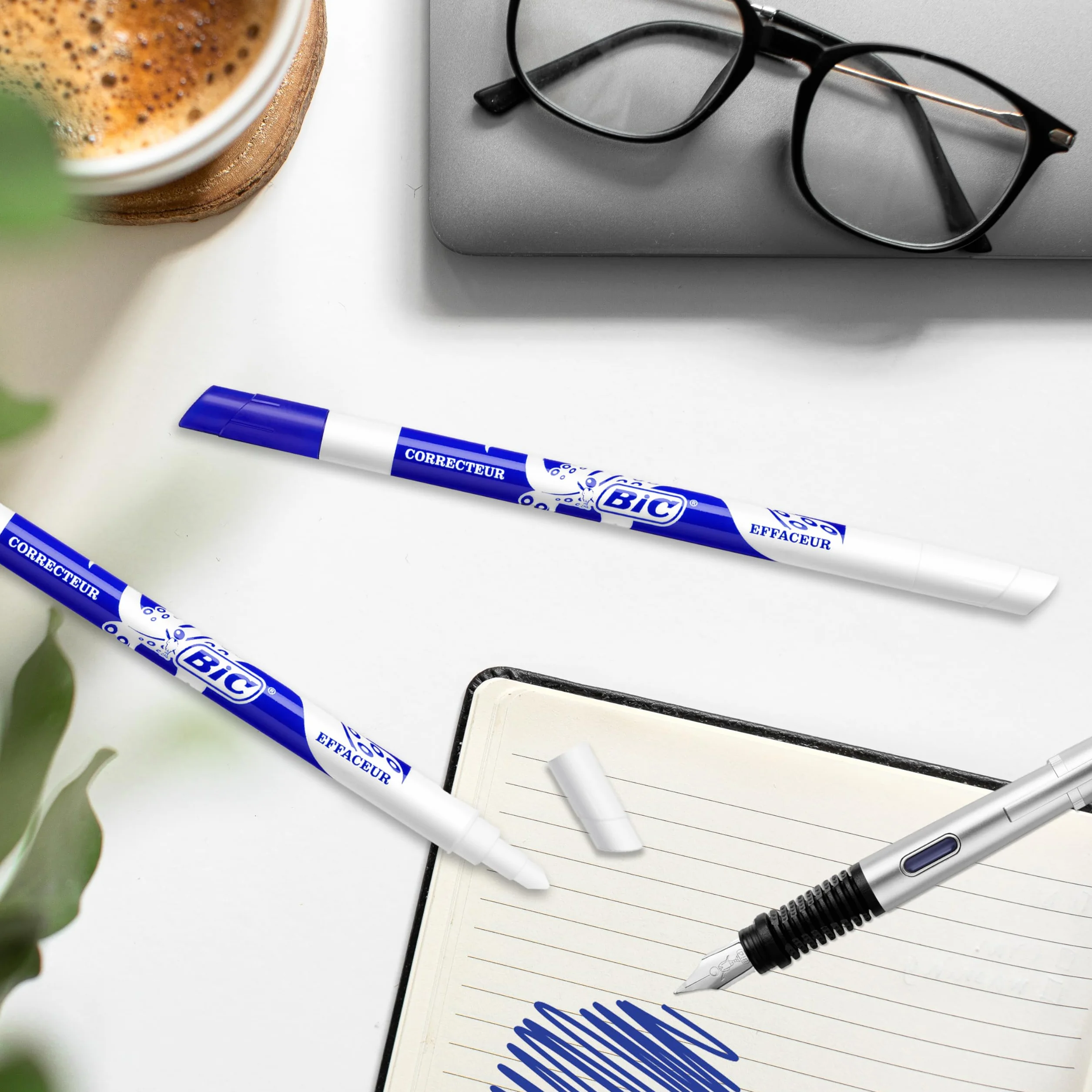 Bic Penna con cancellino per inchiostro confezione da 8 più 4 in omaggio