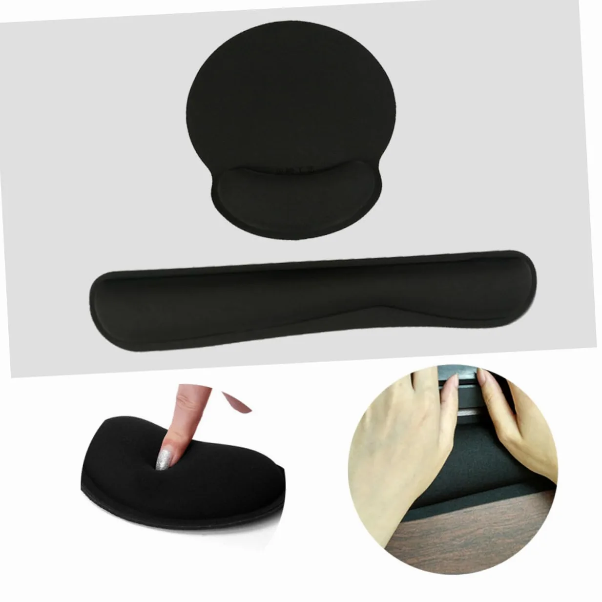 NUOBESTY Poggiapolsi in Memory Foam - Supporto Lento Per Tastiera E Mouse Comodo Per Lufficio E La Casa