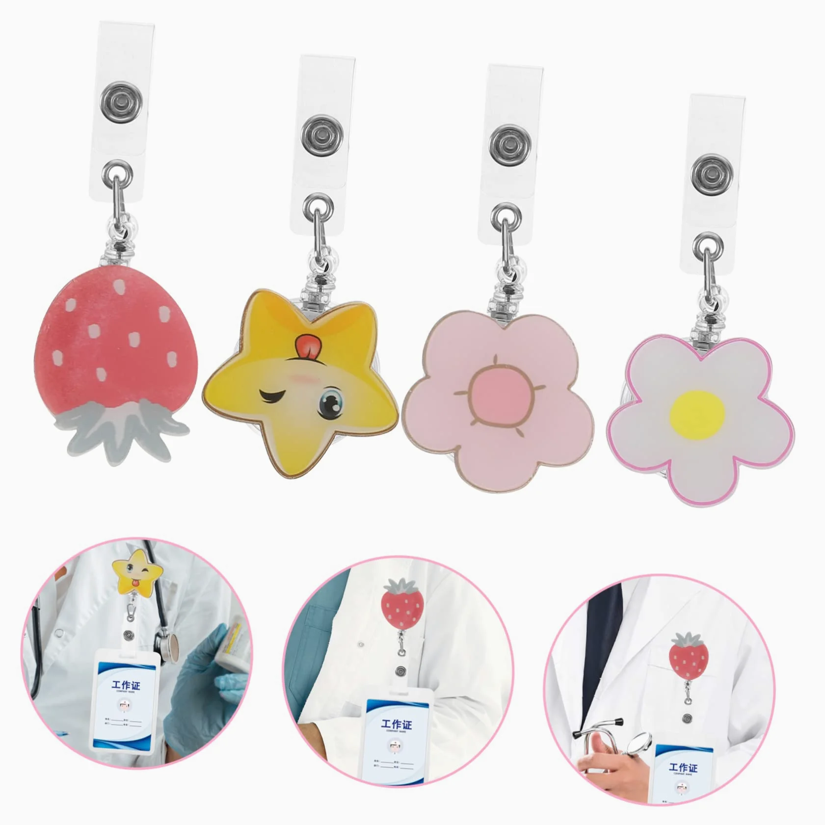 NUOBESTY 20pezzi Porta Badge Retrattile Clip Per Targhette Id Con Fibbia Pratico Per e Personale Medico Soluzione Per Ufficio e Eventi