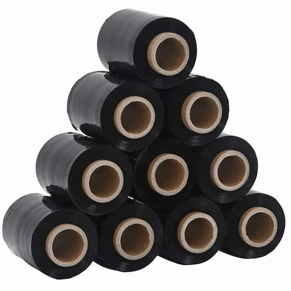 Generico Film Estensibili 50 pz Nero 23 μm 10 cm x 150 m,Forniture per Ufficio,Forniture per spedizioni,Materiali per imballaggi,Nero,20.19 kg,4104884