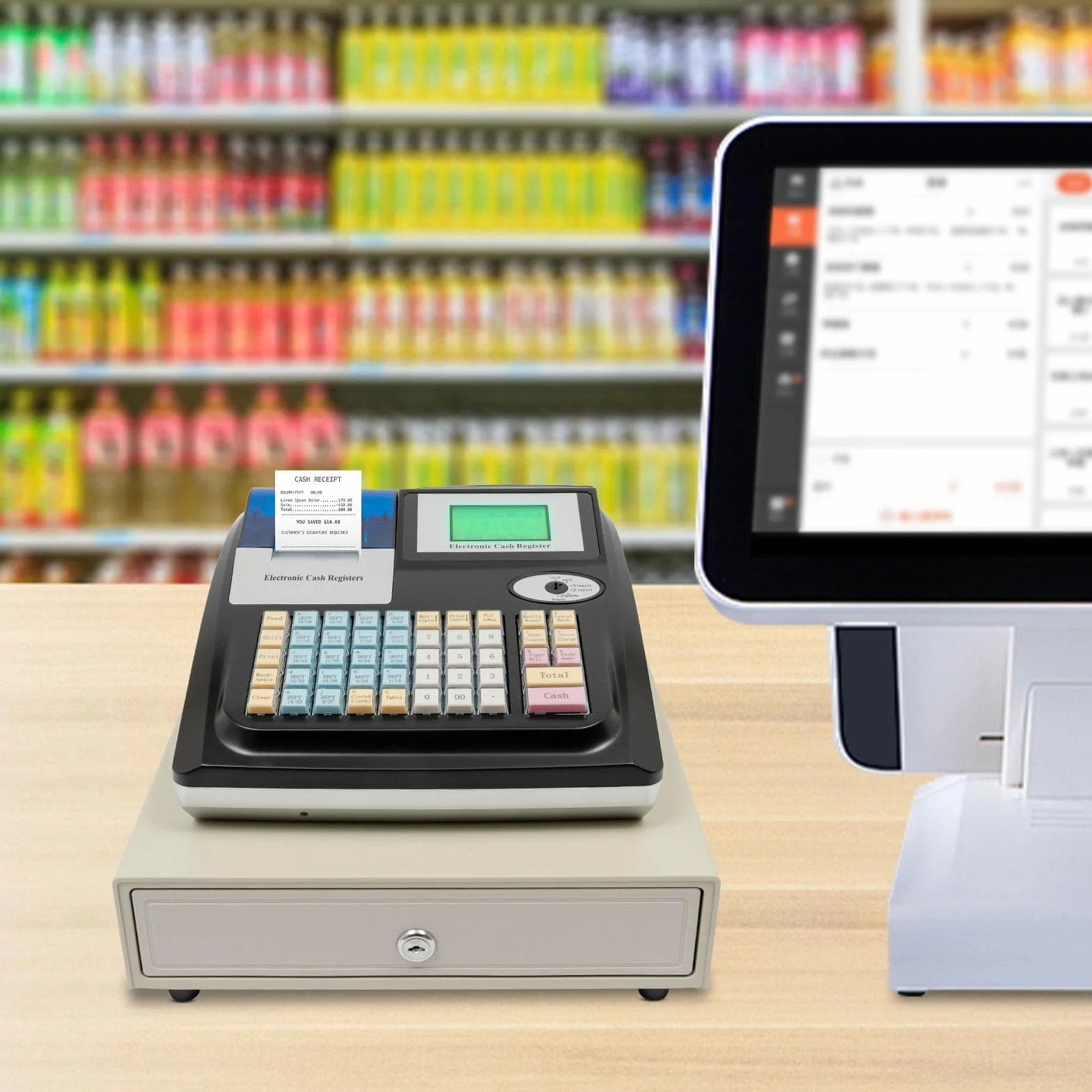 Registratore di cassa POS System Registratore di cassa gastronomia al dettaglio con display LED a 48 tasti