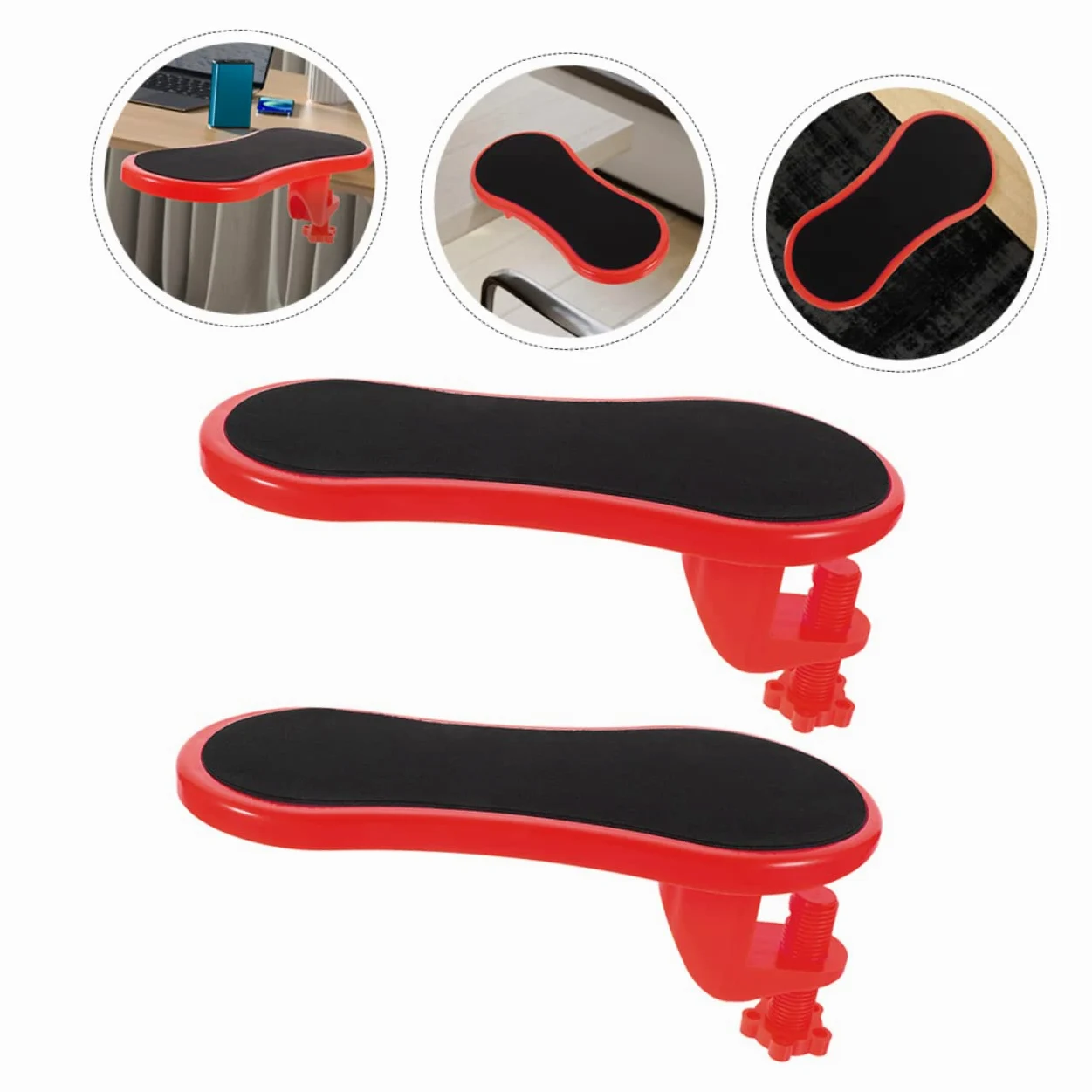 LALAFINA Poggiapolsi Ergonomico Confezione da 2 Pezzi in Gomma e Cotone Design Leggero e Facile da Installare Supporto per Polso Antisg Slip per Ufficio e Viaggio