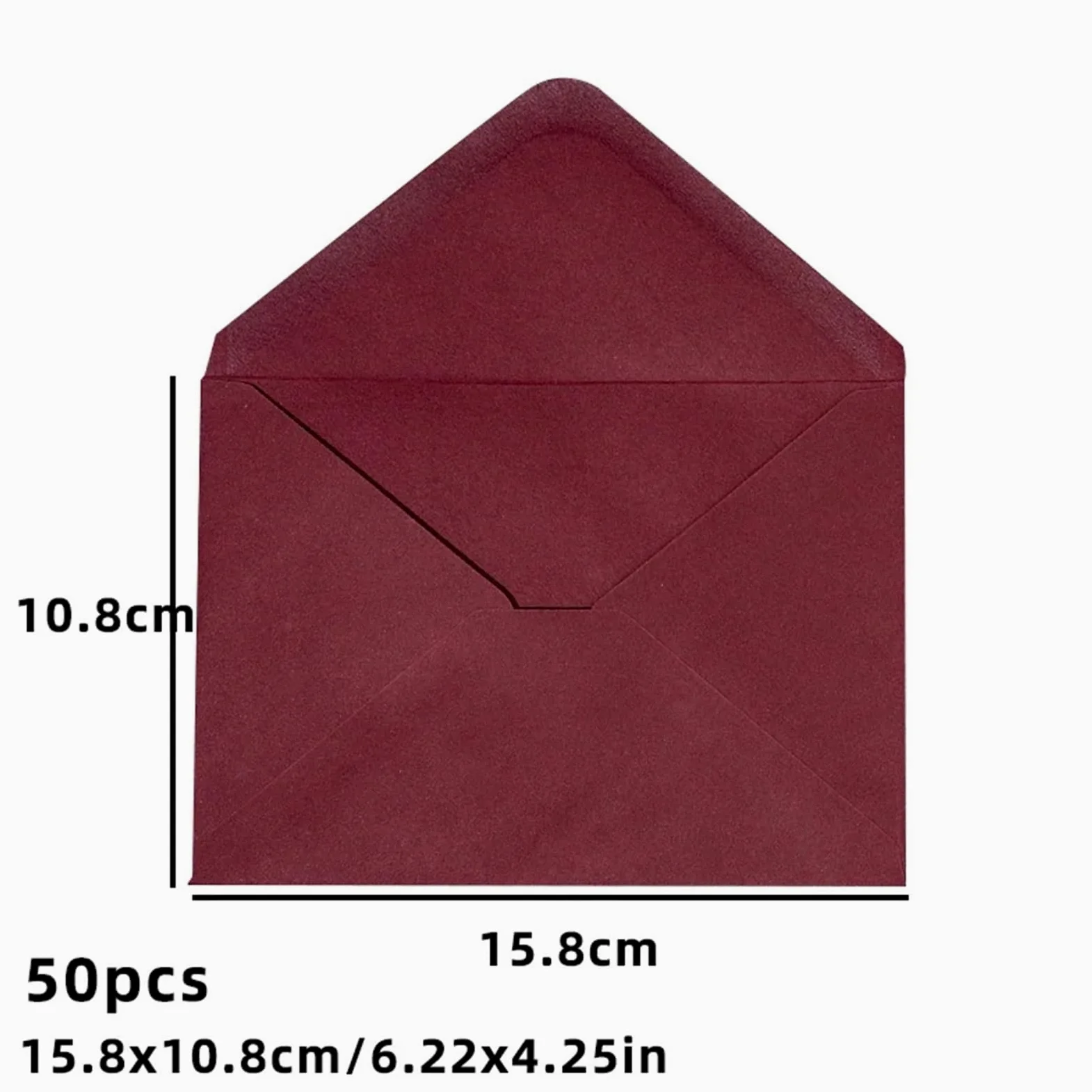 50 buste di carta color rosso vino 18x13 cm, 120 g, inviti, cartoline, lettere, cancelleria for matrimoni Per matrimoni o altri eventi(50pcs 15.8x10.8cm)
