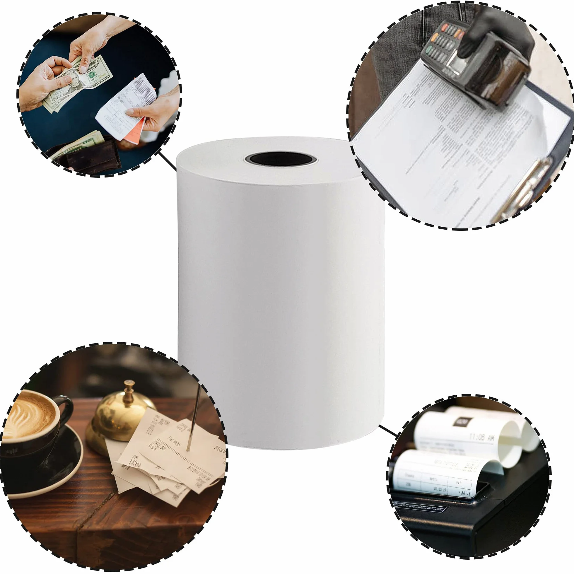 Netuno 120 rotoli carta termica 57 mm x 13 mm x 32 mm 15 m per registratore di cassa fiscale scontrini carta termica rotoli contanti scontrini stampanti termiche