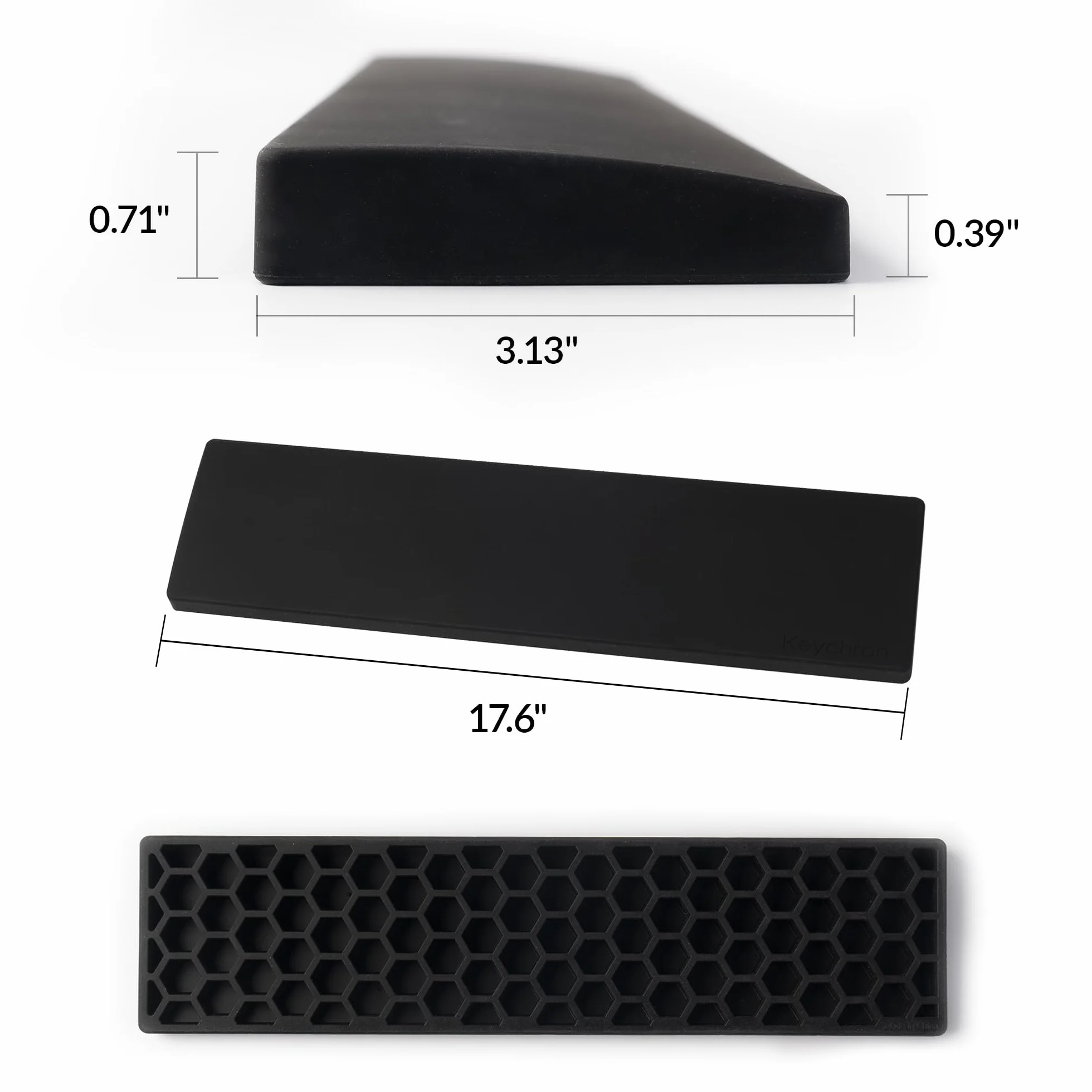 Poggiapolsi in silicone per Keychron K10 Pro K10 Max Q6 Q6 Pro Q6 Max Q6 HE V6 V6 Max, antiscivolo a nido d'ape 17,6", supporto per tastiere meccaniche
