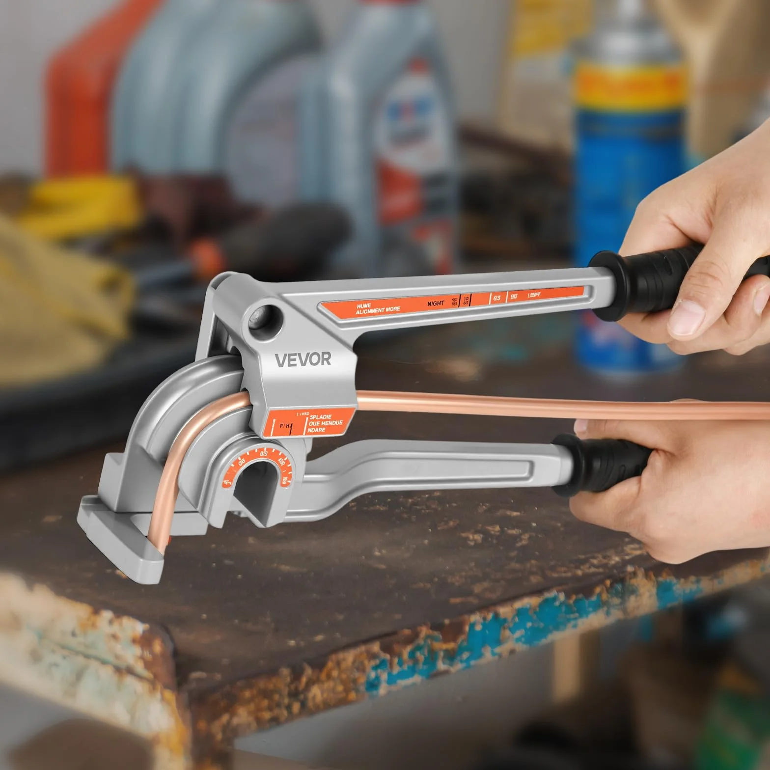 VEVOR Piegatubi 3 in 1, Diametro Esterno 1/4" 3/8" 1/2" per Rame Alluminio 180° HVAC