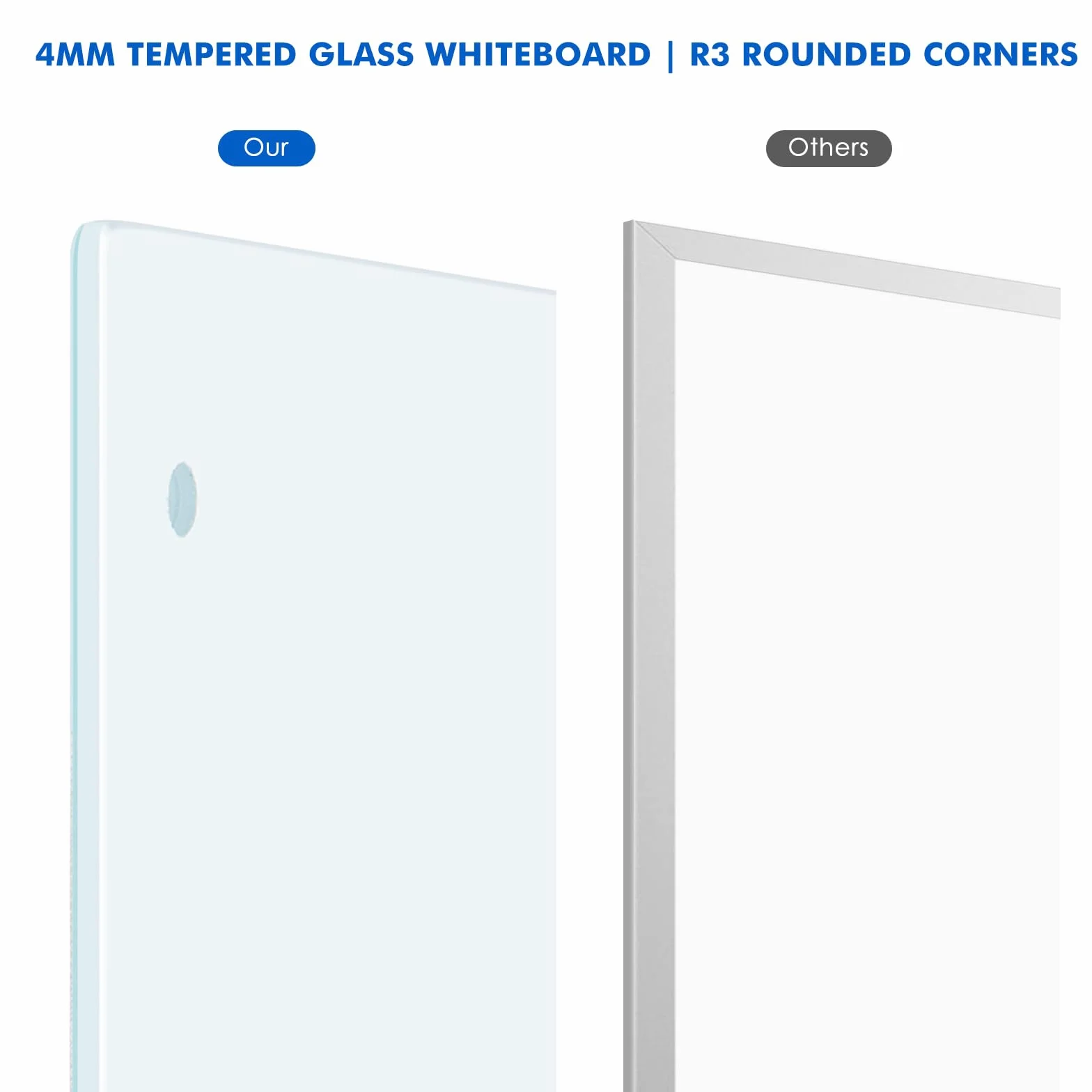 maxtek Lavagna Cancellabile in Vetro Temperato, 90 x 60 cm Lavagna Magnetica da Parete, Senza Cornice Scrivibile Whiteboard, Bacheca Facile da Montare per Ufficio, Scuola, Casa