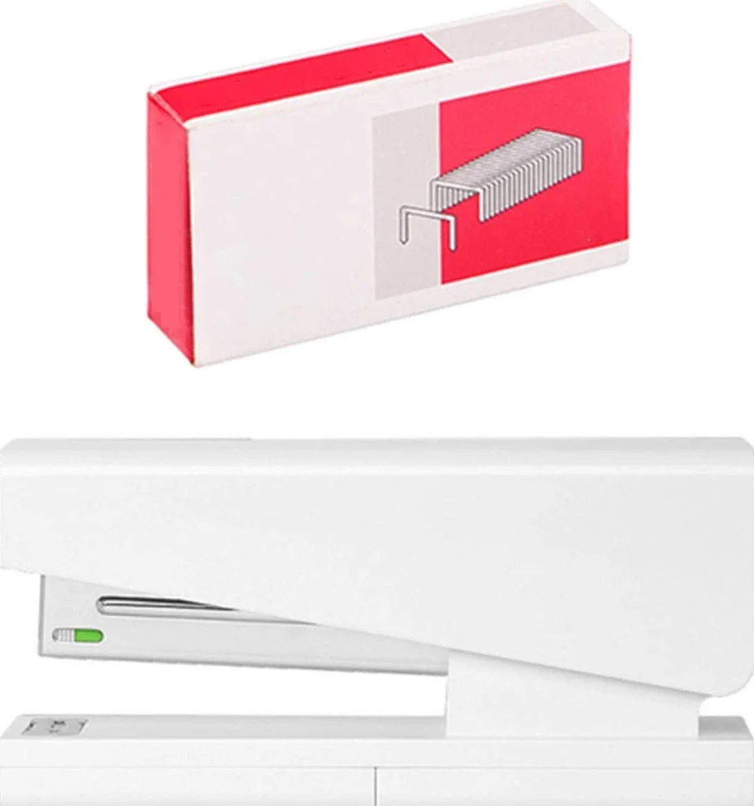Cucitrice Polatrice for impieghi gravosi 20 Capacità del foglio Affalizzatore for ufficio Efficiente con 100 pz Staples 24/626/6 Accessori for Forniture scolastiche Forniture Ufficio(White+staples)