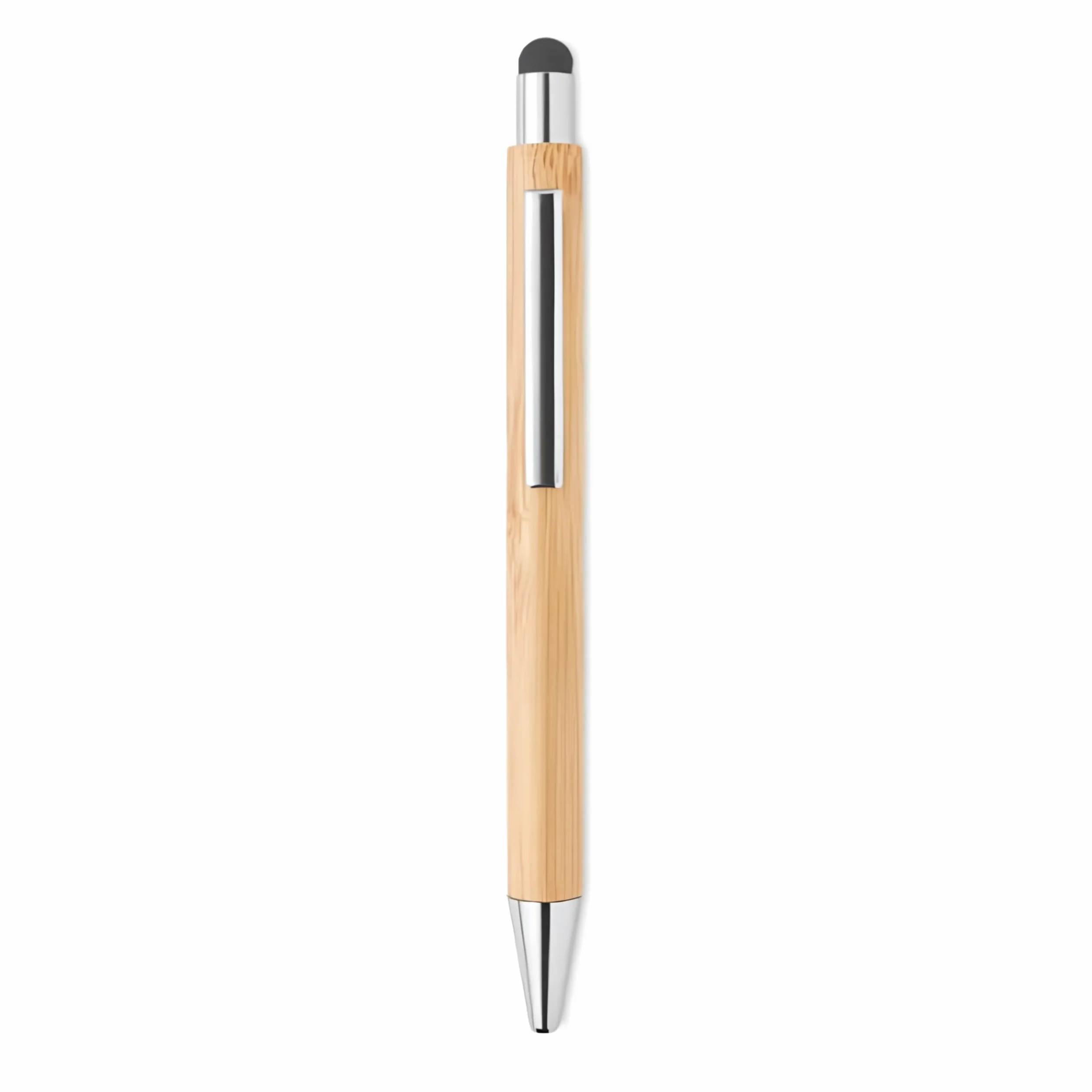 Penna a scatto in bamboo inchiostro nero con touch screen e scatola in legno personalizzati con incisione laser Top Tie