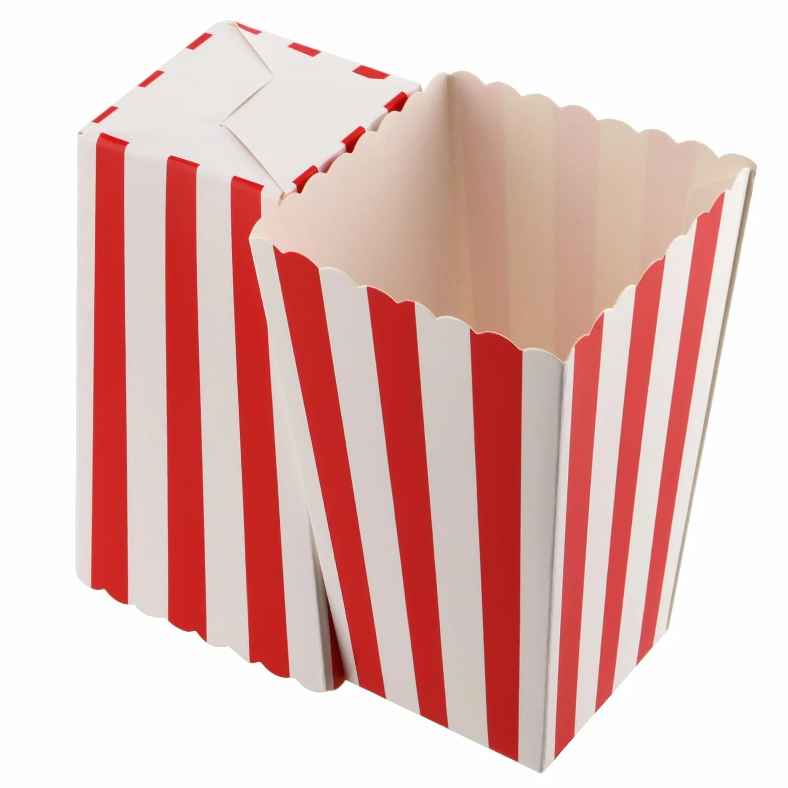 Classiche Scatole di Carta per Popcorn a Righe Rosse e Bianche, 120 Pezzi per Feste e Cinema