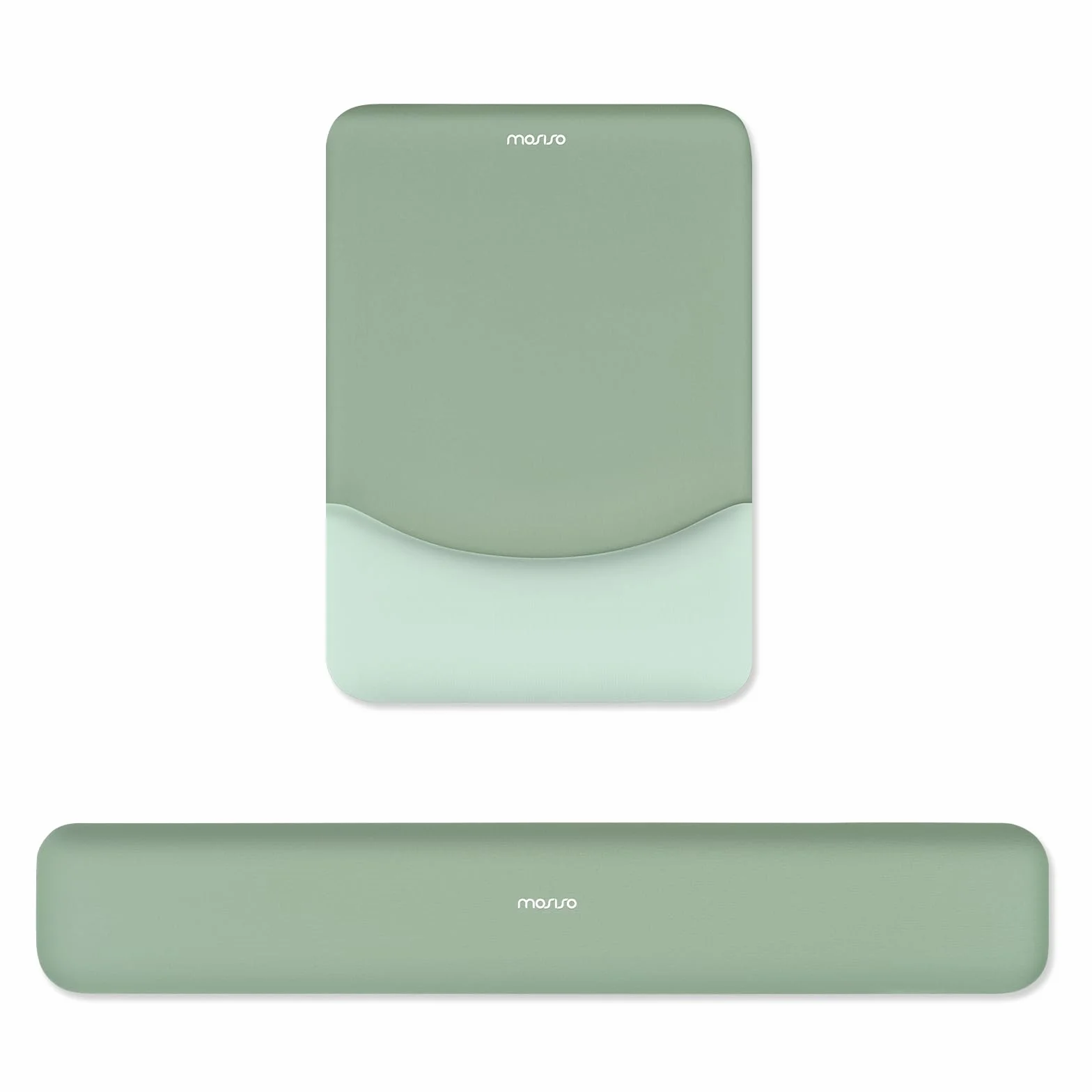 MOSISO Tappetino Mouse con Poggiapolsi e Tastiera Set, Ergonomico Antiscivolo, Memoria Schiuma, Verde