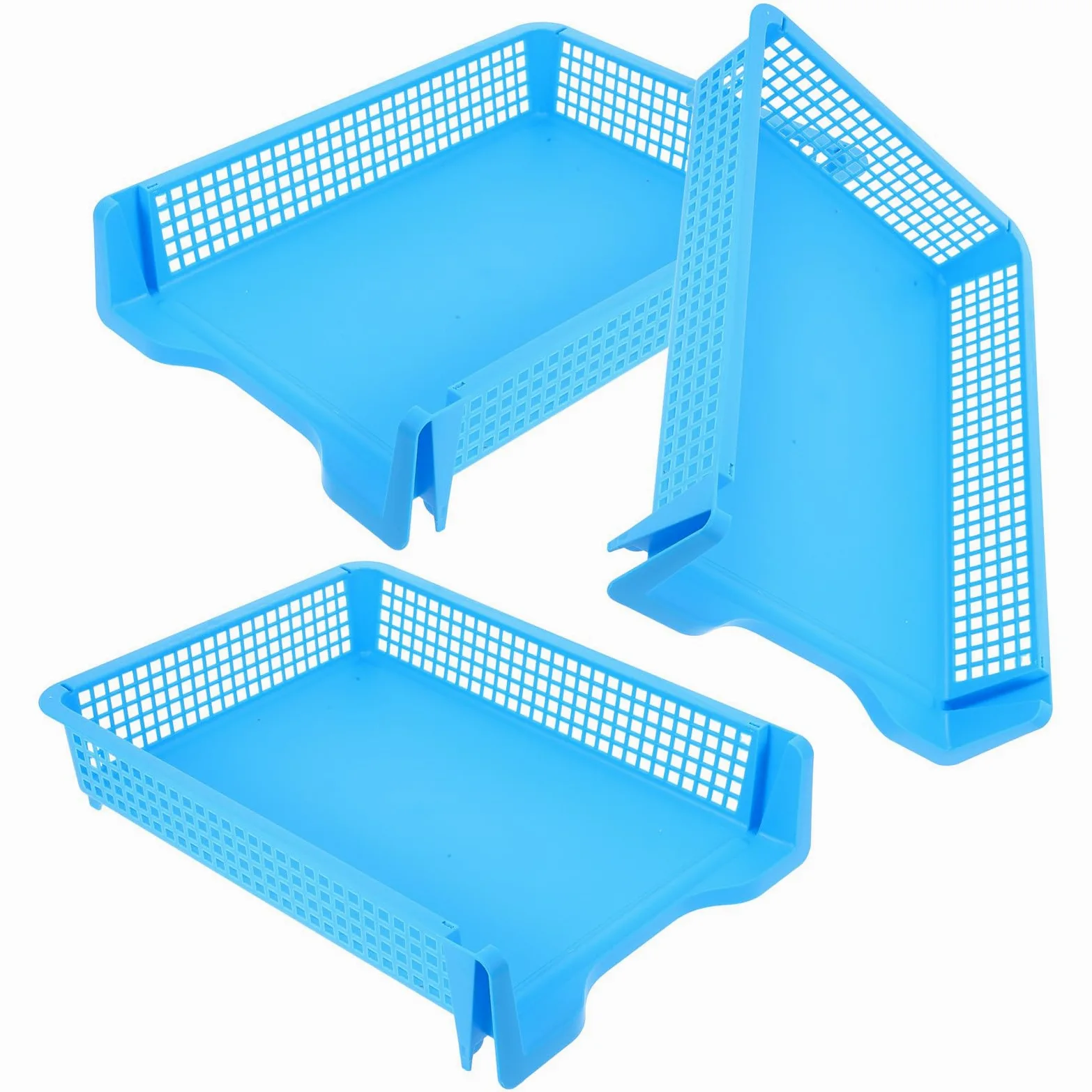 GALPADA Vassoi Portaoggetti Impilabili Organizer Documenti Design Moderno ed Elegante in Plastica Set 3 Pezzi per Organizzare Fogli e Quaderni per Scrivania Ufficio o Casa
