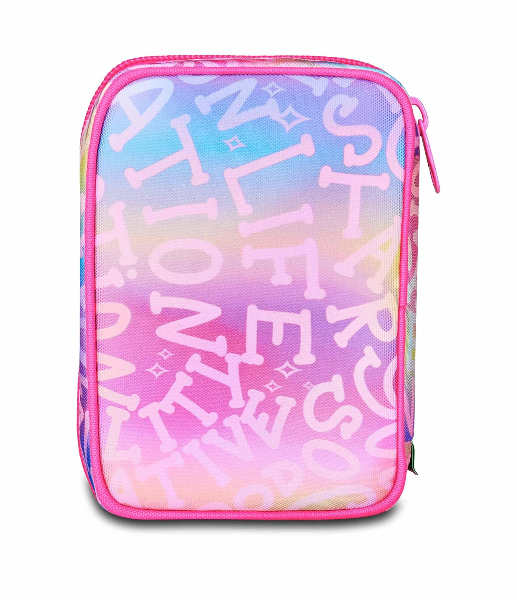 SJ GANG STYLE JAM GANG Astuccio Scuola Speed Pad, Rosa, Portapenne Mono Scomparto con Plance Amovibili, Completo Di Penne, Matite, Colori, Accessori Zaino, Scuola Elementare, Bambina