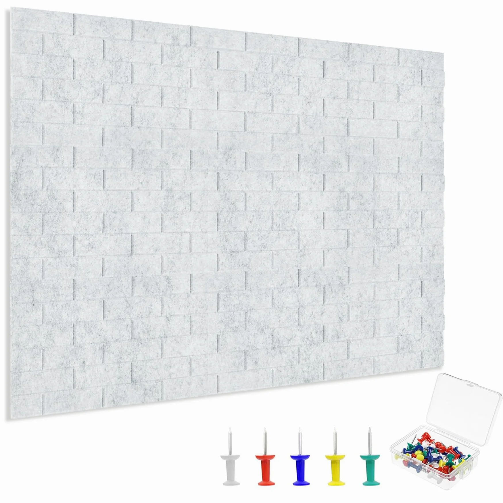 12 lavagne in feltro, autoadesive, 30 x 30 cm, con 30 spille, per appendere foto, bacheca per la casa e l'ufficio, colore grigio chiaro