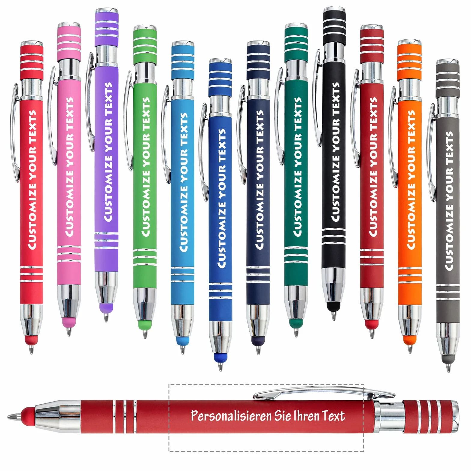 Scegli Fino a 500 Pezzi, Penna a Sfera Personalizzata, Penne a Sfera Personalizzate Penne Touch Screen Penne Regalo Per Affari/Scuola/Squadra, Penna a Inchiostro Nero