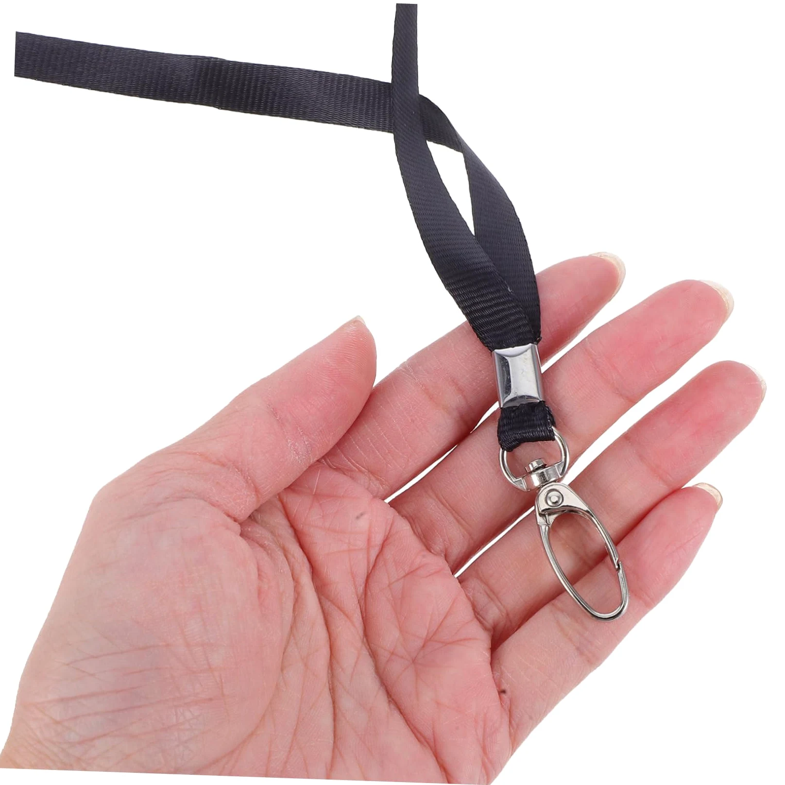 50pezzi Cordino per Badge Identificativi Nero Cordino da Collo con Clip per Porta Badge per Amministrazione e Ufficio Robusto e Leggero