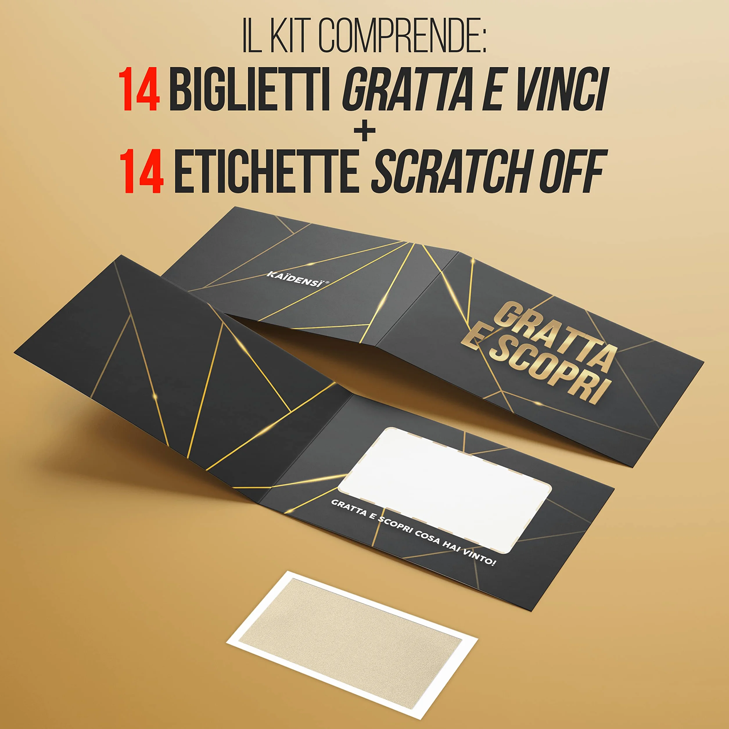 KAÏDENSÏ Biglietti Gratta e Vinci Personalizzato - 14 Eleganti Buoni Regalo per Negozi