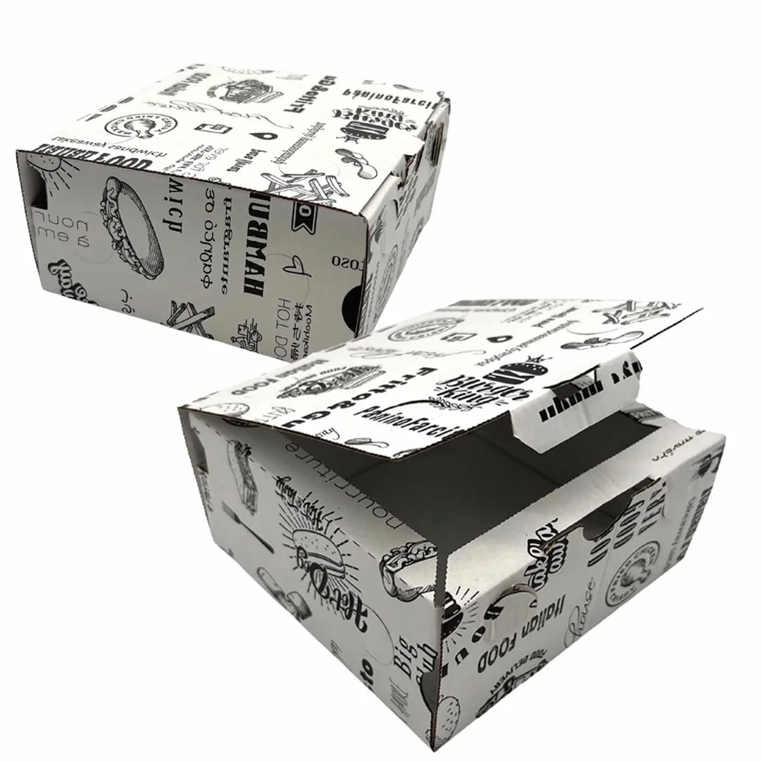 MAQA 50 pz Box per alimenti per asporto 15x15 e 15x28 cm, contenitori in cartone