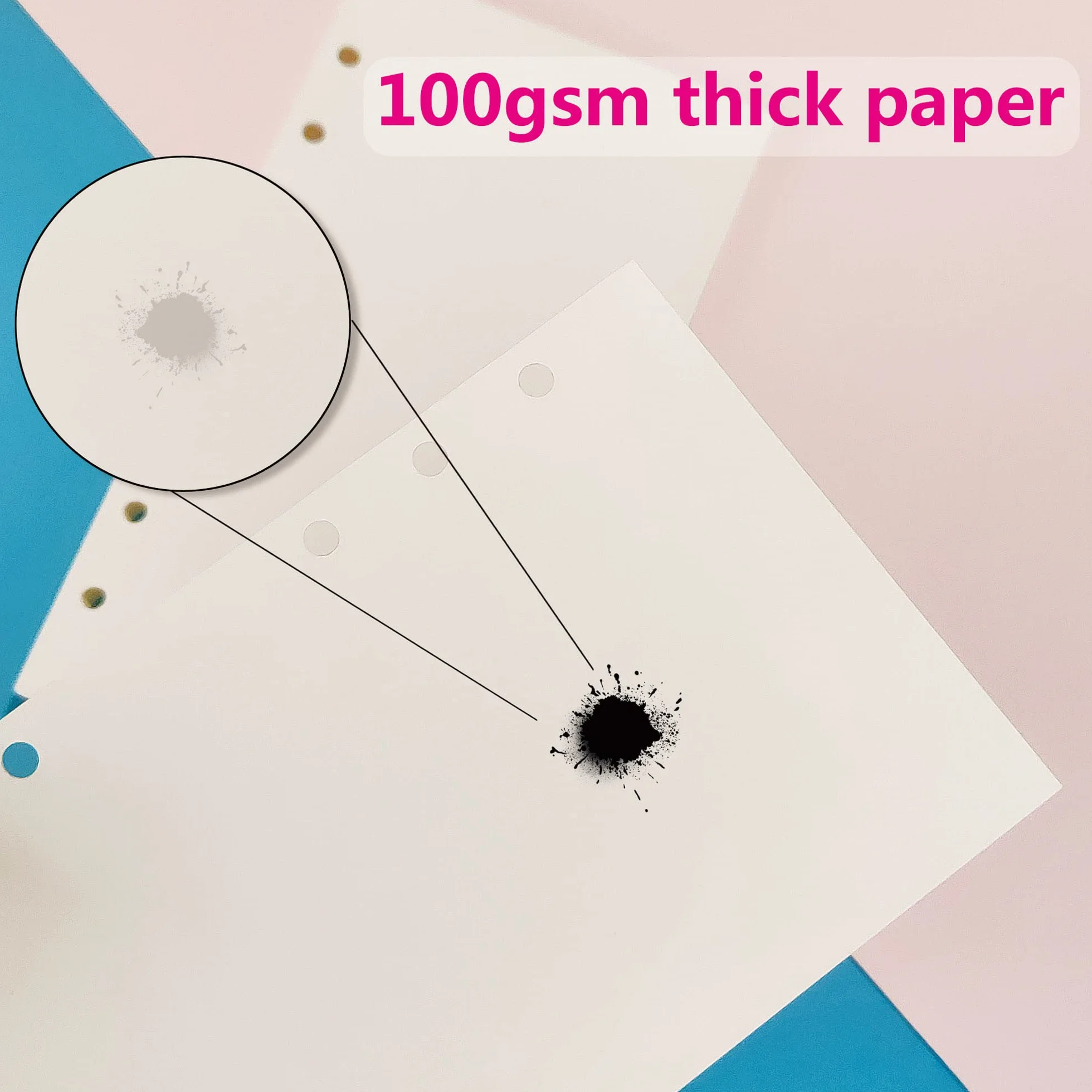 A6 Carta di Ricarica 135 Fogli, Inserti per Planner con Griglia 6 Fori Bianco per Filofax Bullet Journal