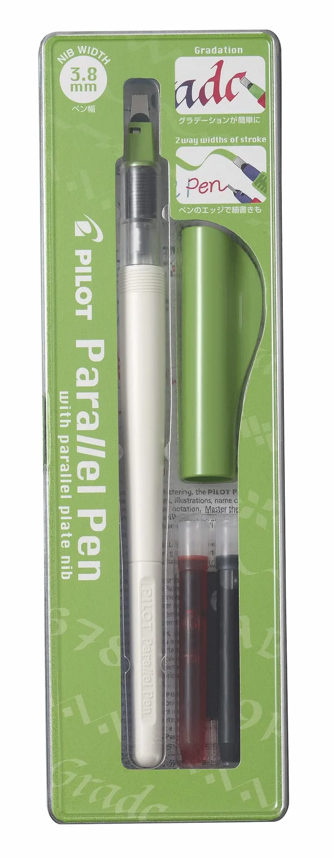 Pilot Parallel Pen 3,8 mm Penna Stilografica Ricaricabile Calligrafia Nero Rosso