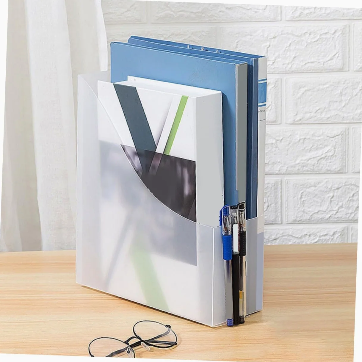 5pezzi Organizer Verticale Per Documenti Da Scaffale Da Ufficio Per Archiviazione Documenti e Materiale Scolastico Trasparente e Flessibile Per Scrivania e Spazi Di Lavoro