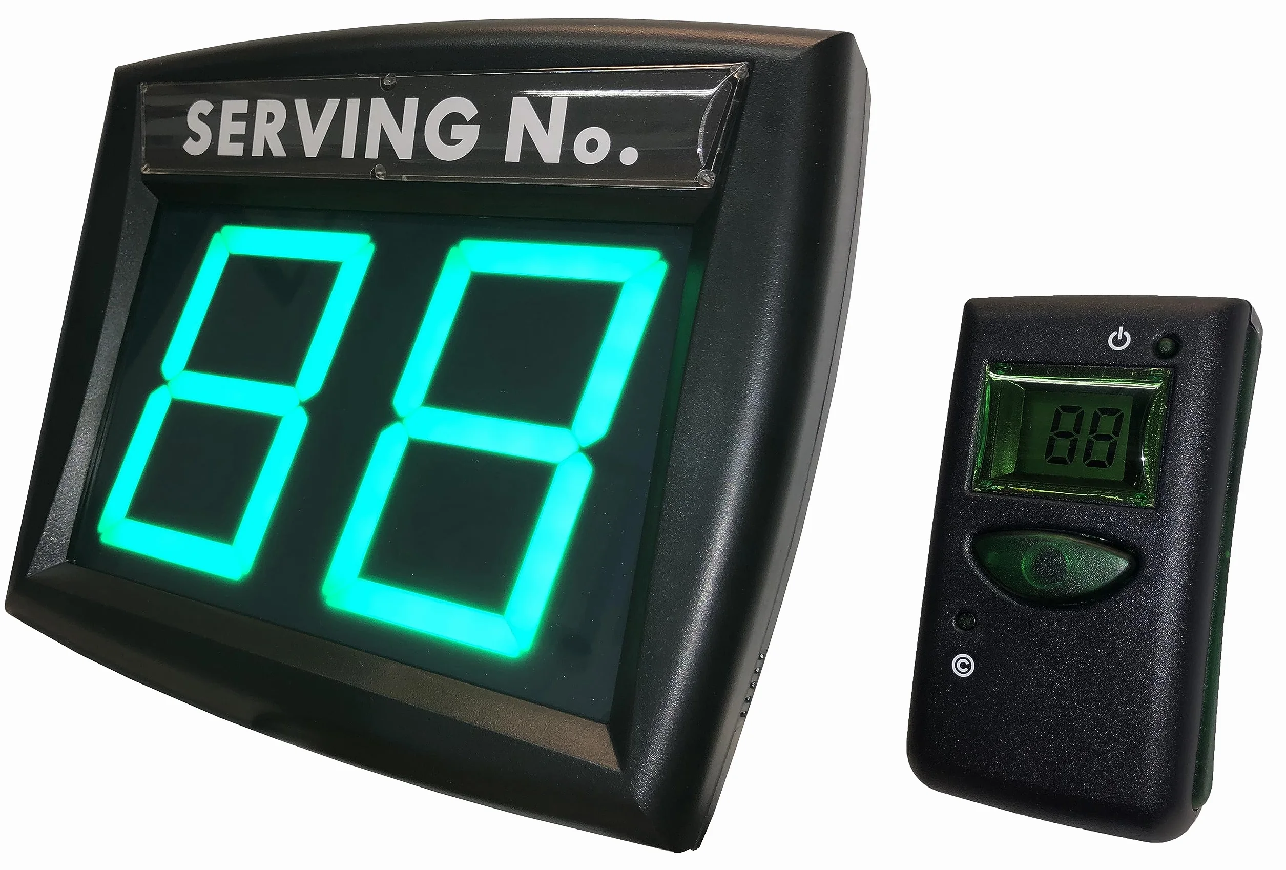 Eliminacode LED Verde due cifre + radiocomando con display., Made in Italy