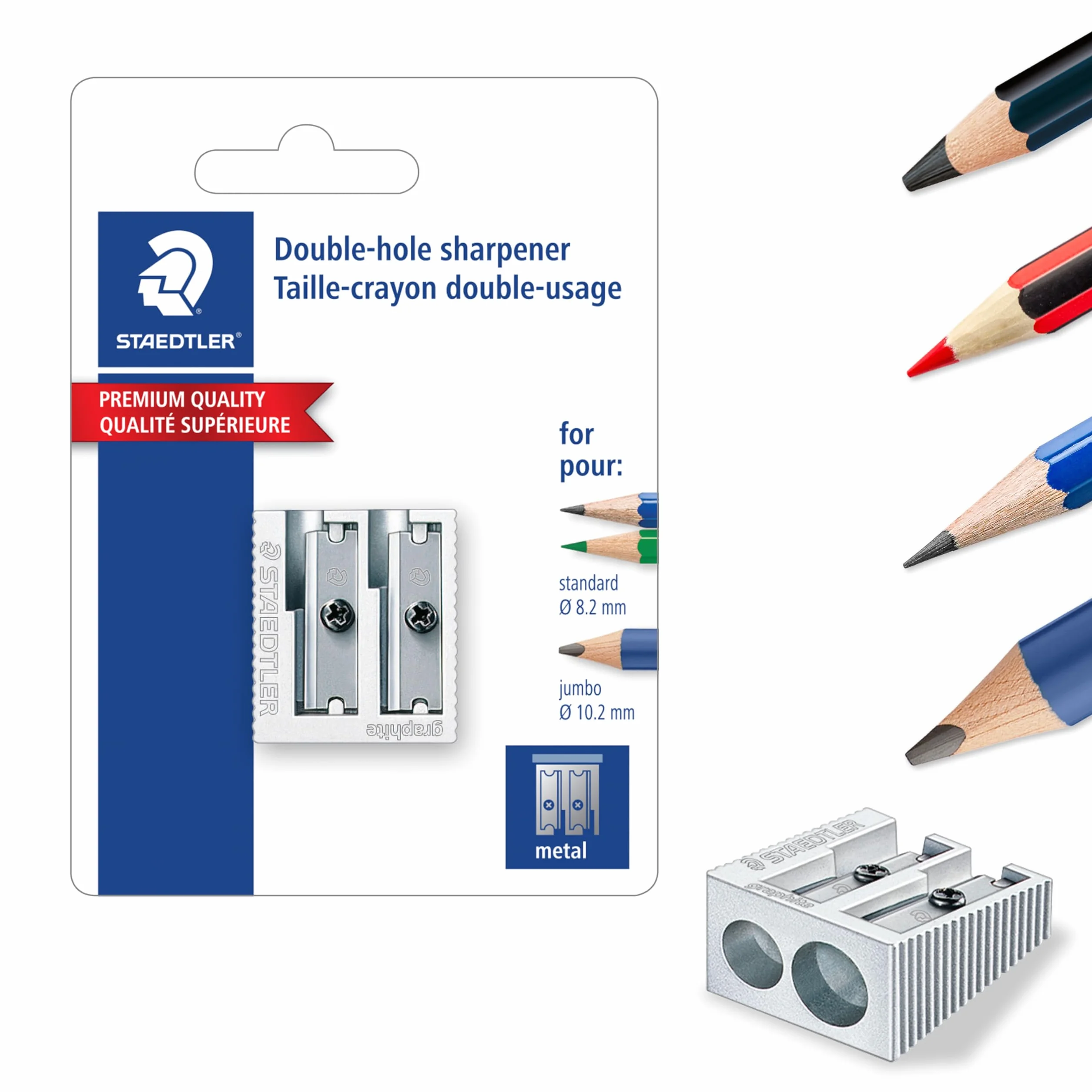 STAEDTLER classico temperino in metallo a due fori 510 20 BK2
