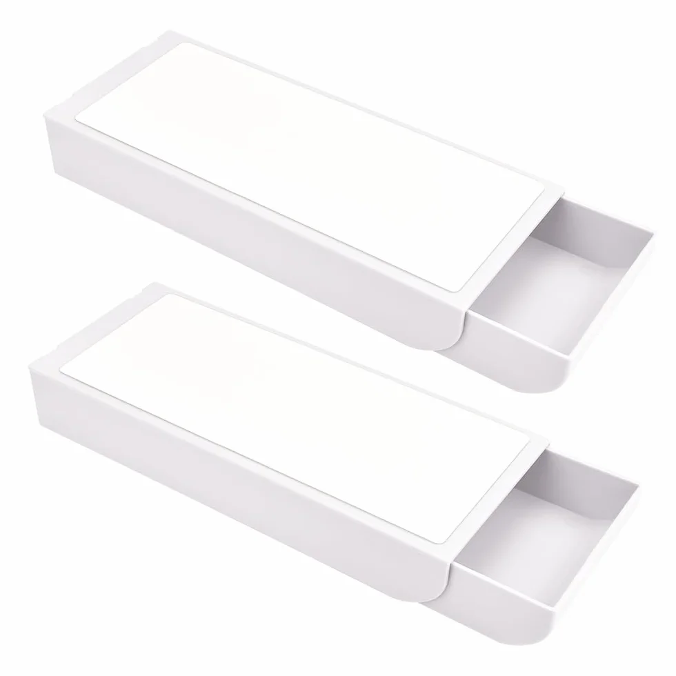 Cassetto Autoadesivo Scrivania Organizer Nascosto Sotto Tavolo 2 Pezzi per Ufficio Casa Scuola