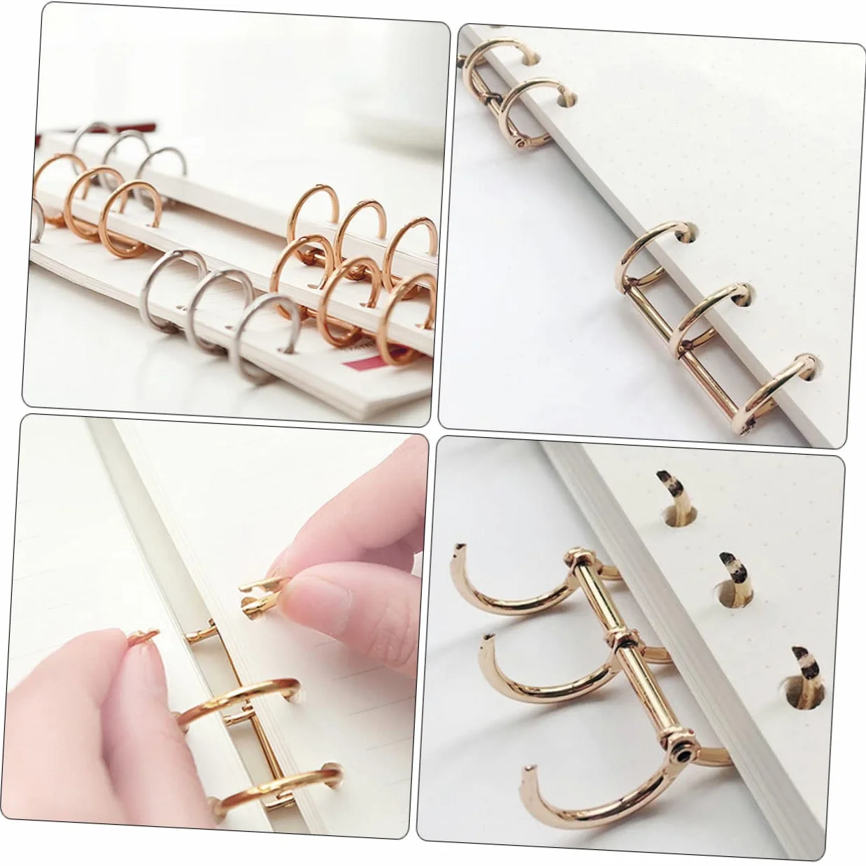 NUOBESTY 4 Set Di Raccoglitori Per Scrapbooking in Metallo Con Fogli Mobili Per Uso Ufficio 8 Pezzi * 4