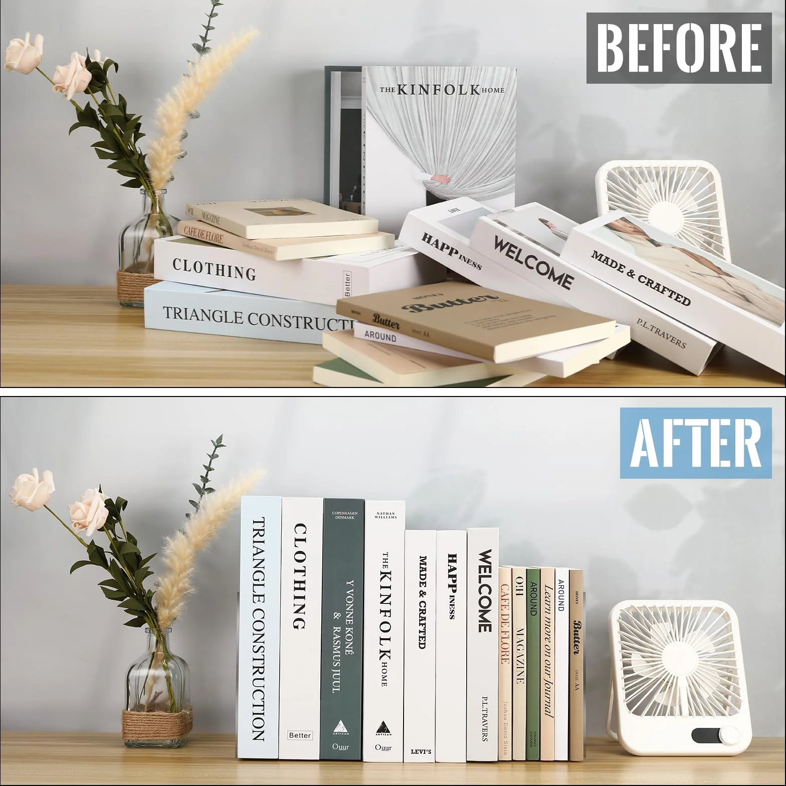Supporto per libri in acrilico trasparente 6 pezzi con tappetini antiscivolo 13x10x10 cm