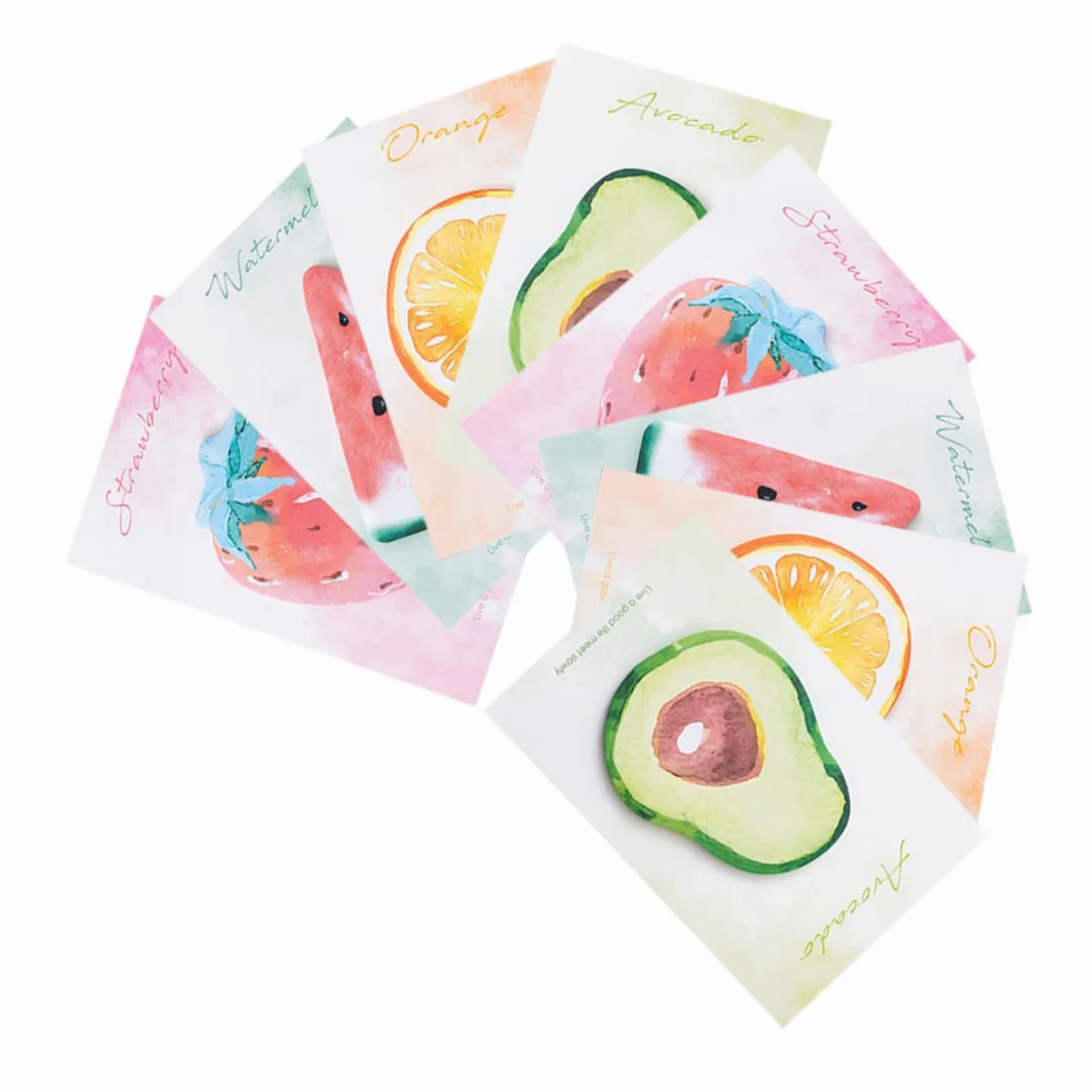 Uonlytech 4 Pezzi 8 Note Adesive a Forma Di Frutta Colorato Divertente Pastiglie Taccuini Di Uso Quotidiano Taccuini Portatili Adesivi Per Libri Schede Del Libro Pad Di Memo Compatti Carta