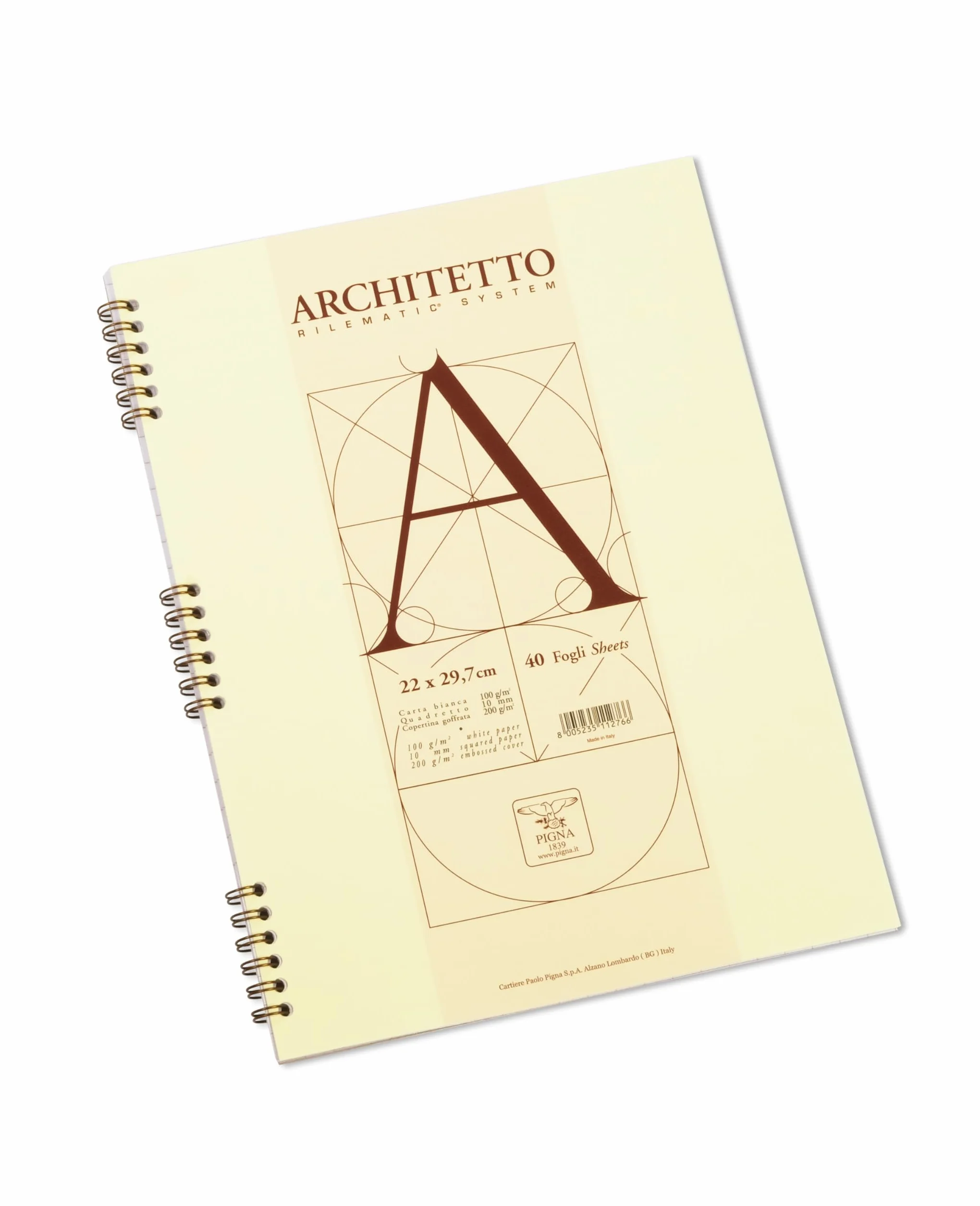 Pigna 010544210 Blocchi Architetto A4 spiralato Fg. 40 10 mm 100 gr/mq (conf.10)